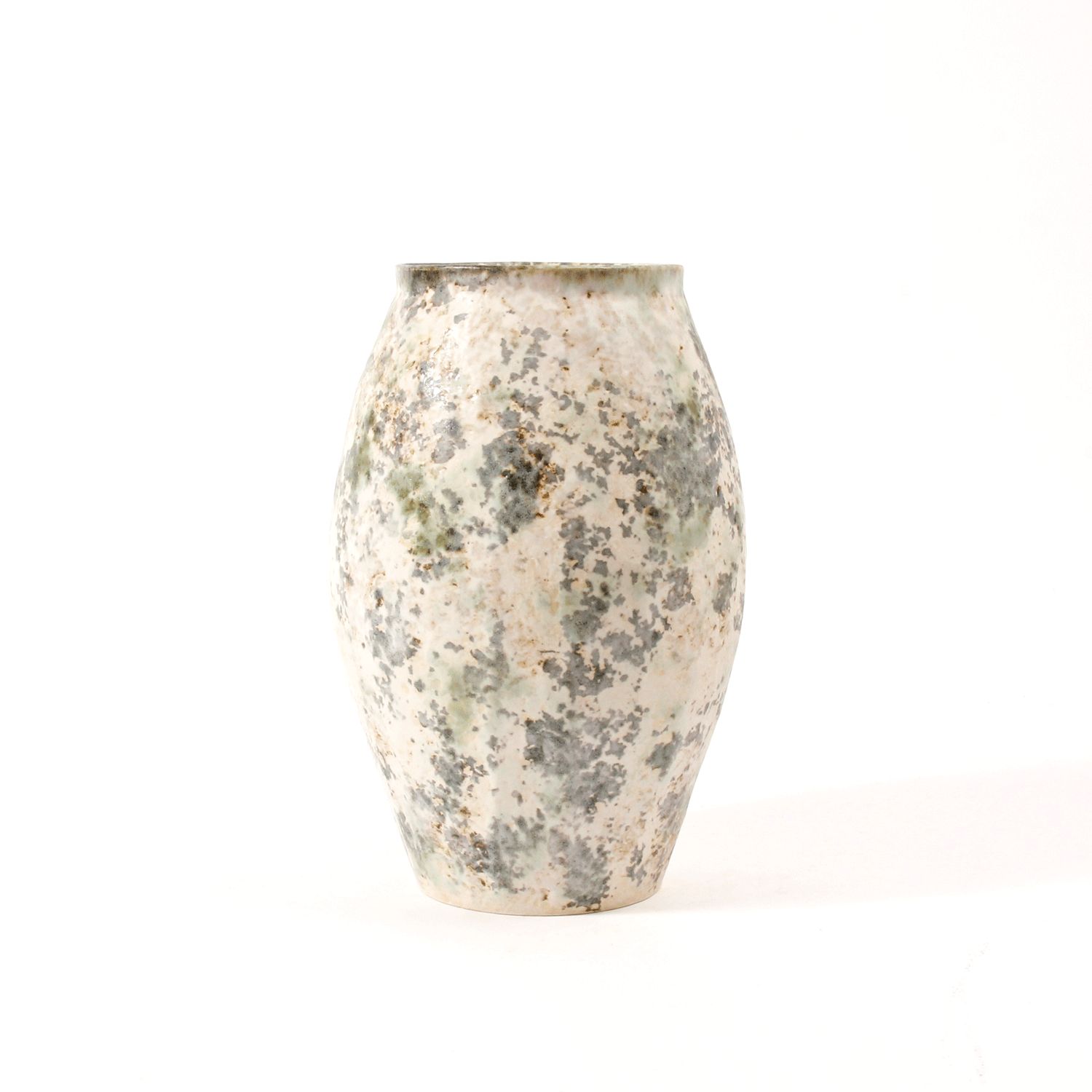 Makiko Hicher: White & Turquoise Vase Product Image 1 of 2