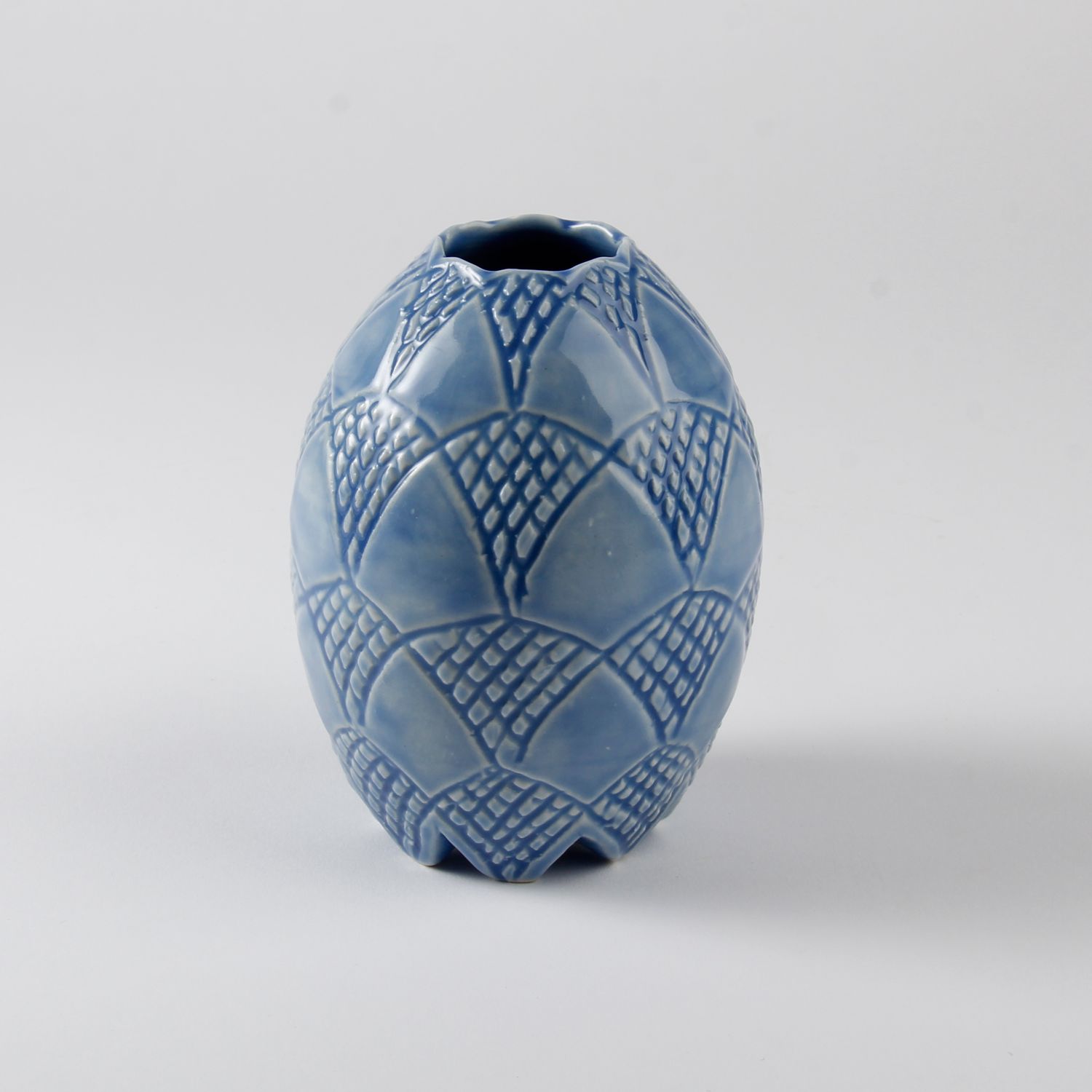 Arlene Kushnir: Carved Bud Vase – Sky Blue Product Image 1 of 1