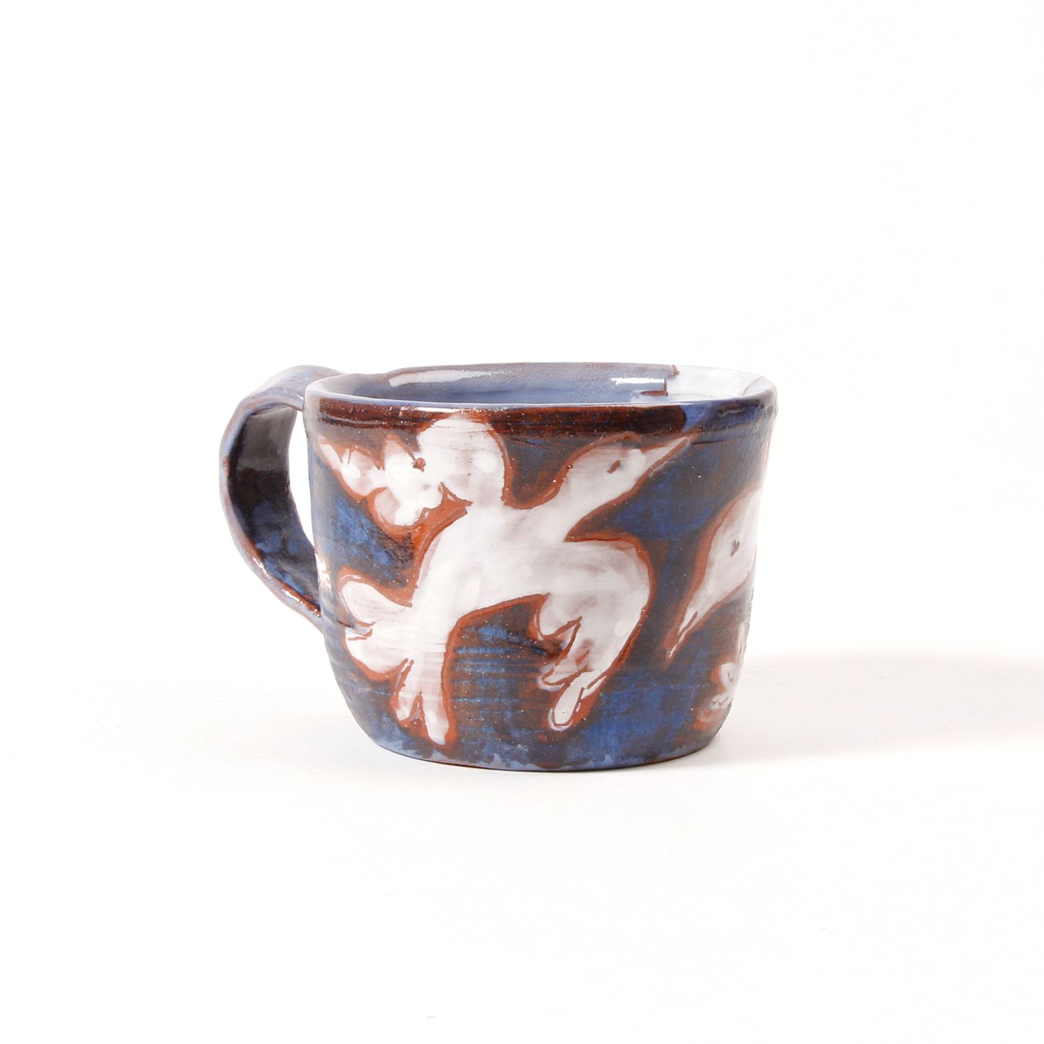 Annie McDonald: Short Blue Mug with White Bird Product Image 3 of 5