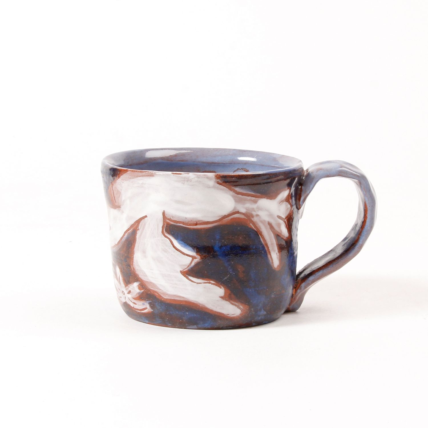 Annie McDonald: Short Blue Mug with White Bird Product Image 5 of 5