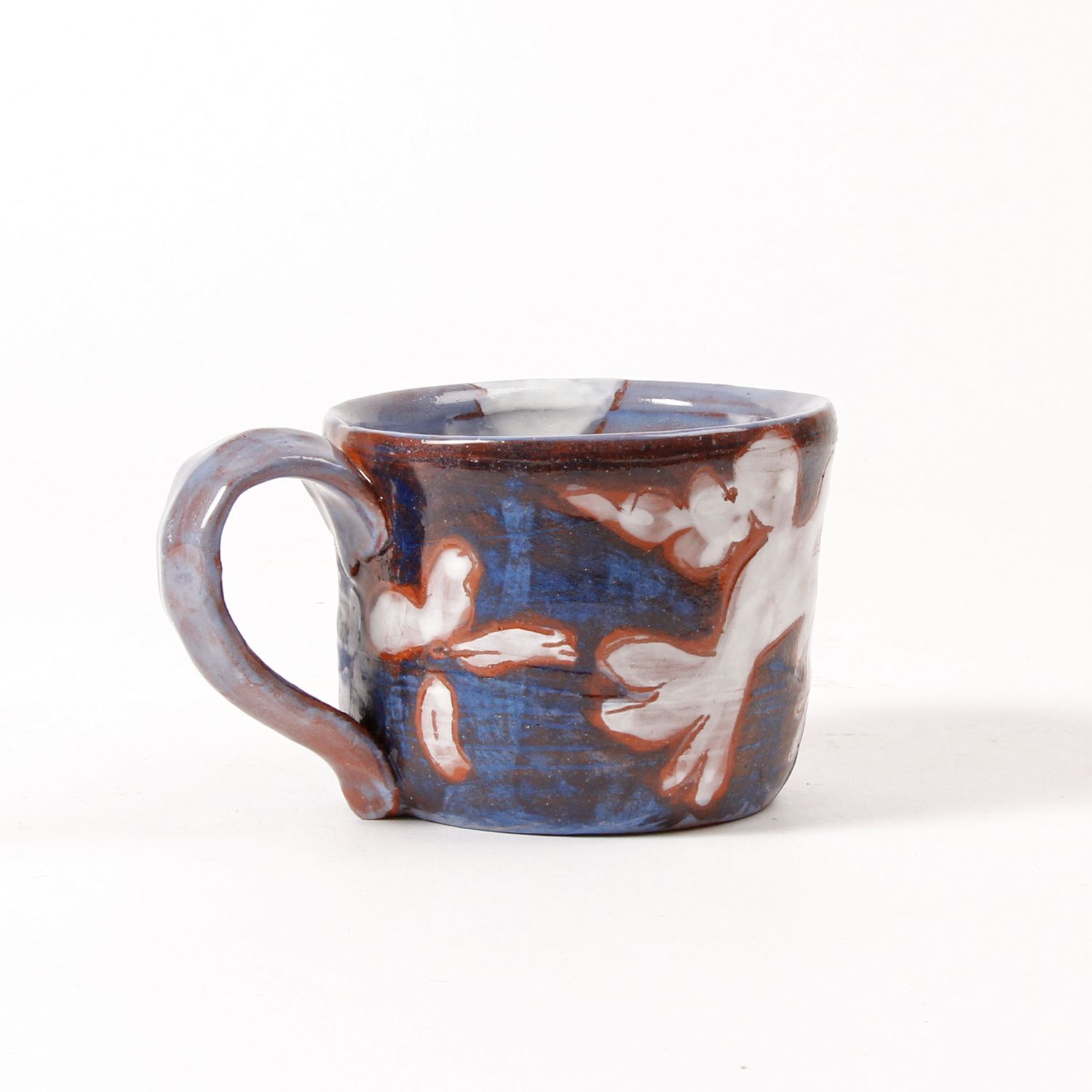 Annie McDonald: Short Blue Mug with White Bird Product Image 1 of 5