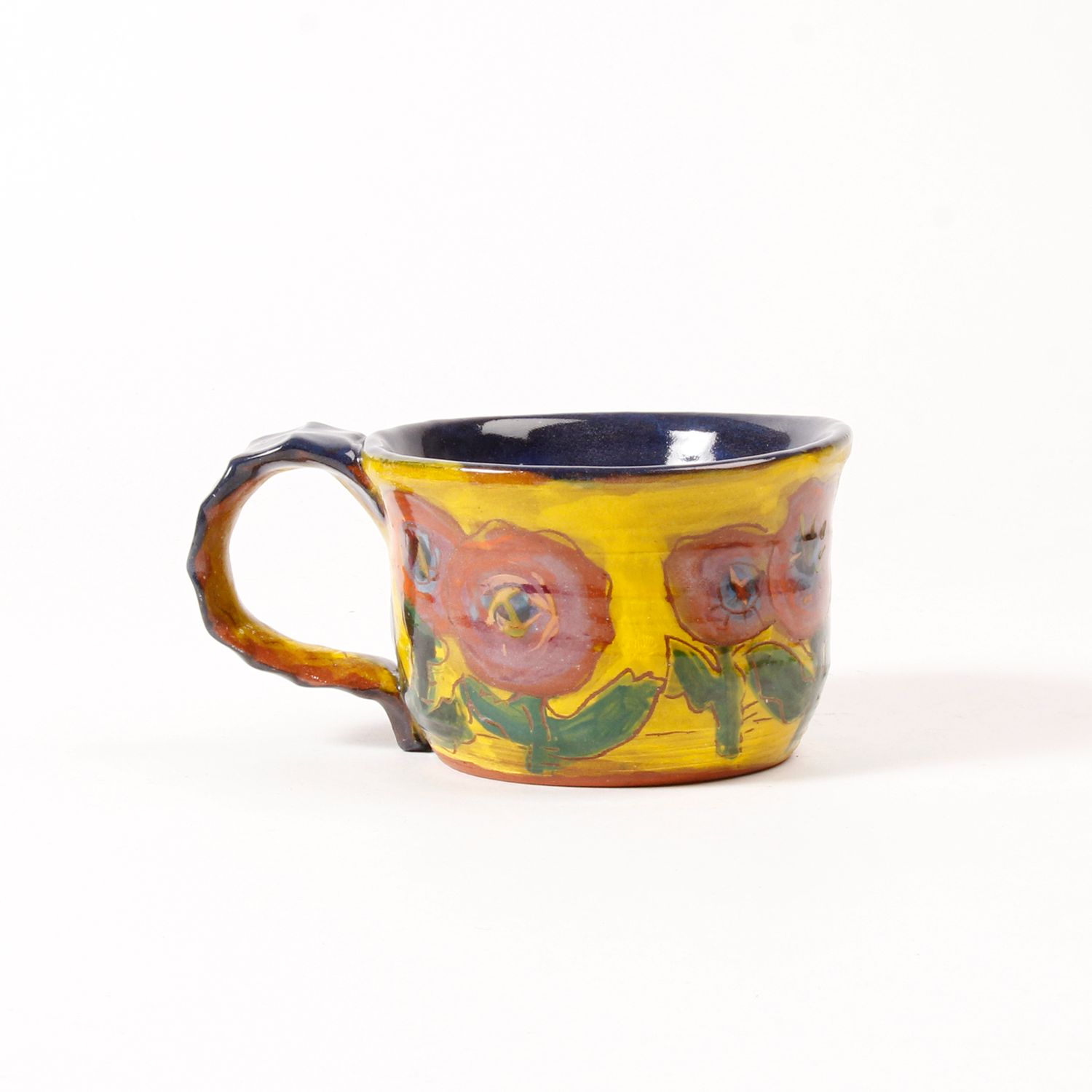 Annie McDonald: Short Mug in Yellow with Poppy Product Image 1 of 4