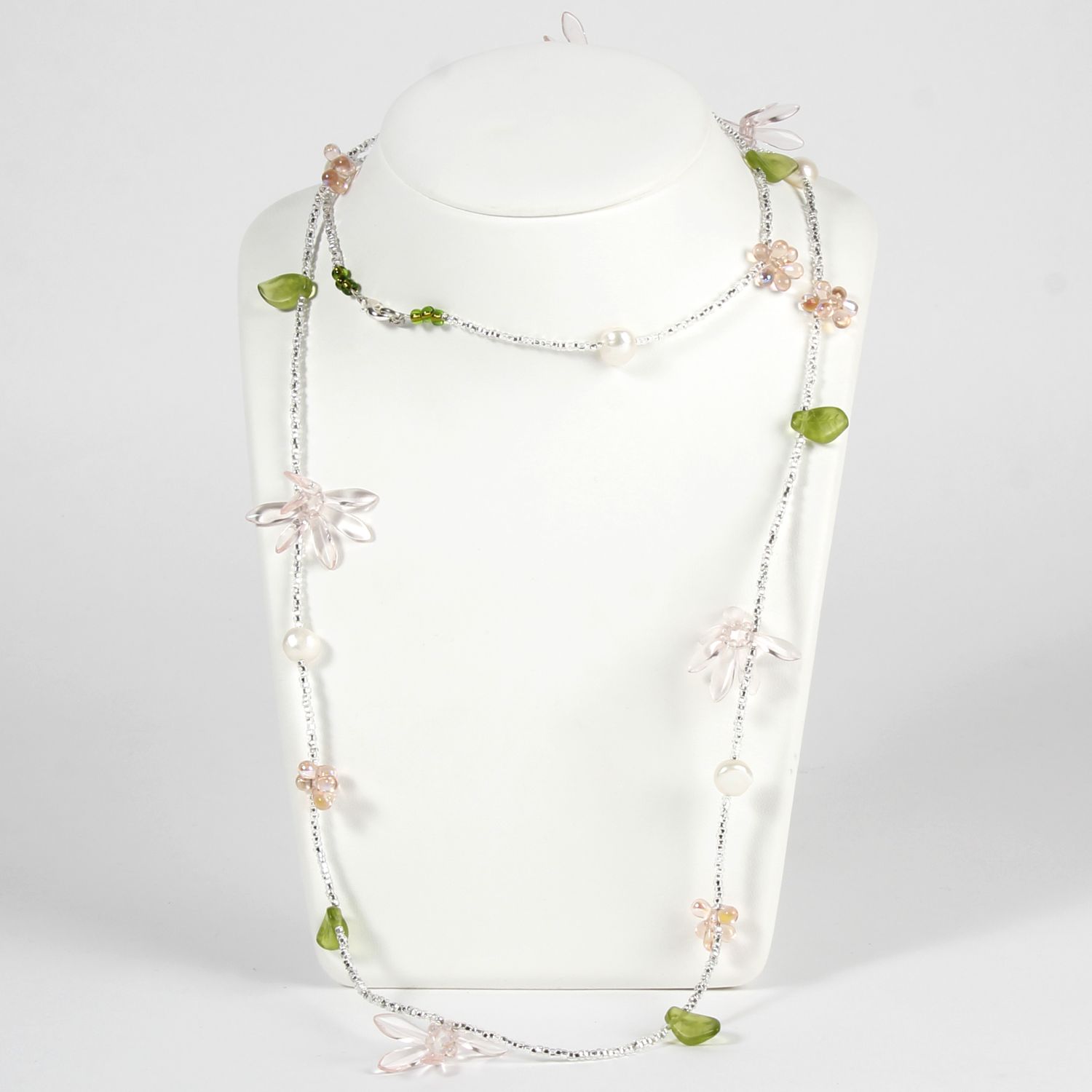Krystyne Griffin: Pink and Green Crystal Necklace Product Image 1 of 2