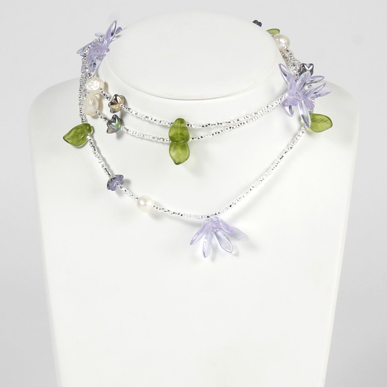 Krystyne Griffin: Purple and Green Crystal Necklace Product Image 2 of 2