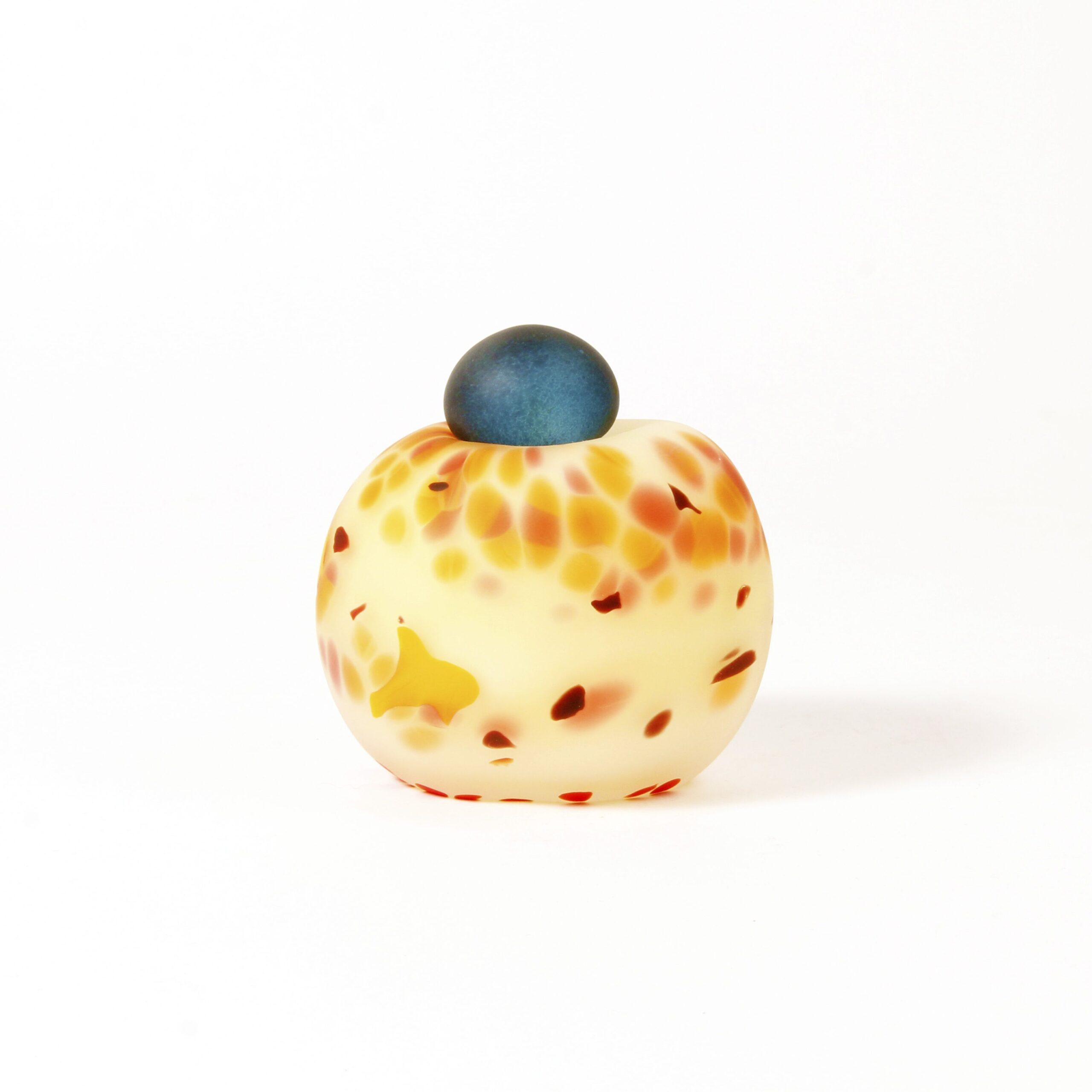 Minna Koistinen: Yellow, Orange, and Blue Lidded Vessel Product Image 1 of 7