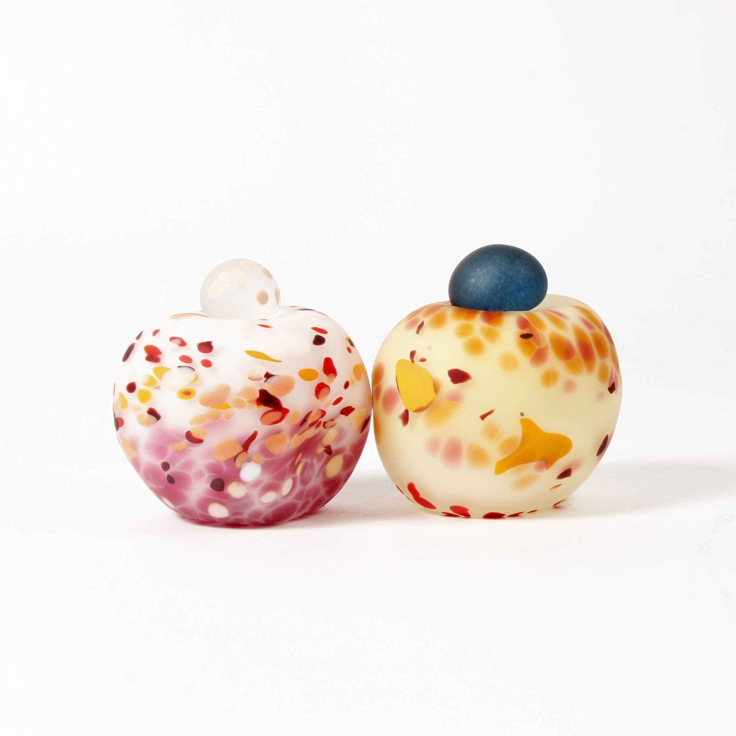 Minna Koistinen: White, Orange, and Purple Lidded Vessel Product Image 2 of 5