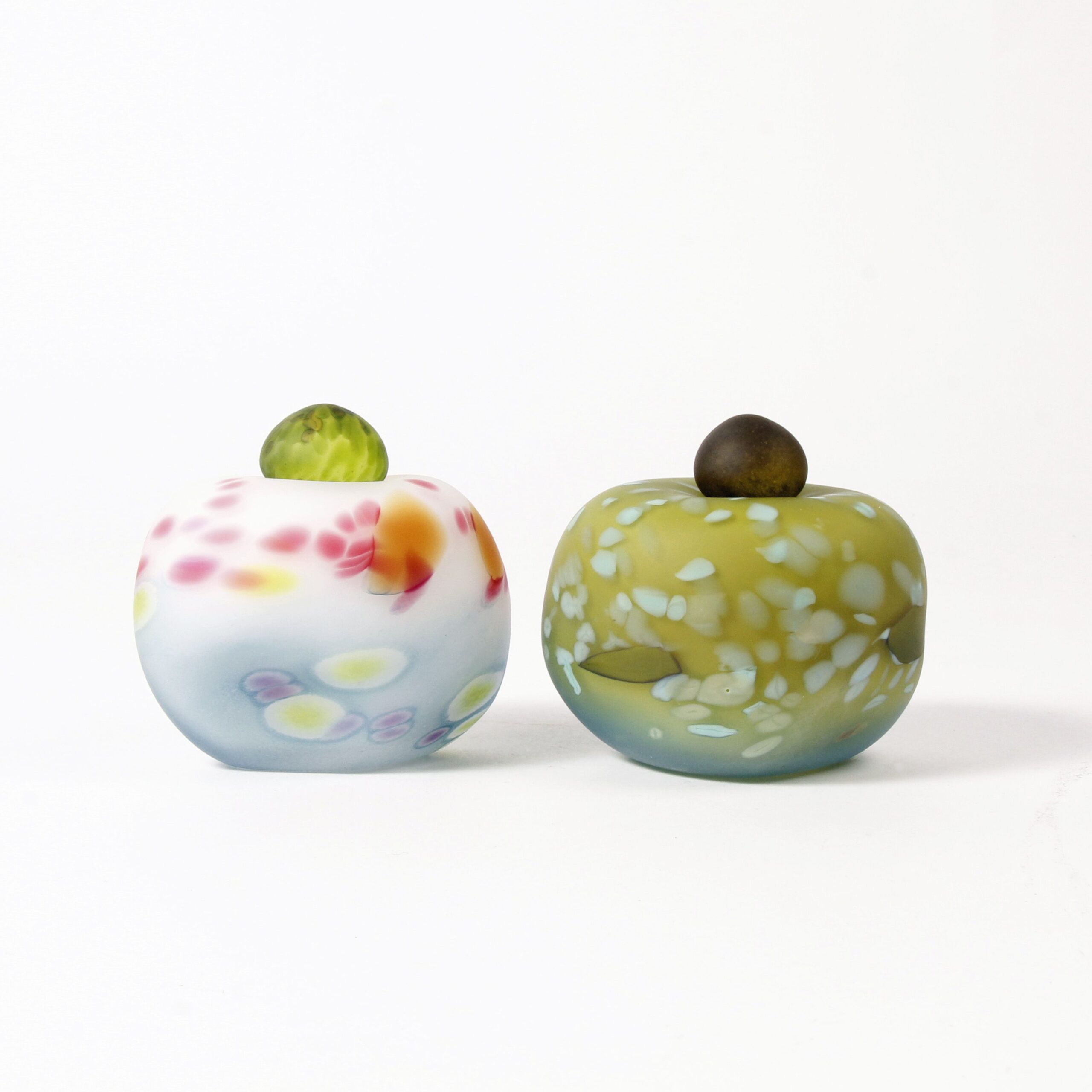 Minna Koistinen: White, Pink, and Green Lidded Vessel Product Image 2 of 5