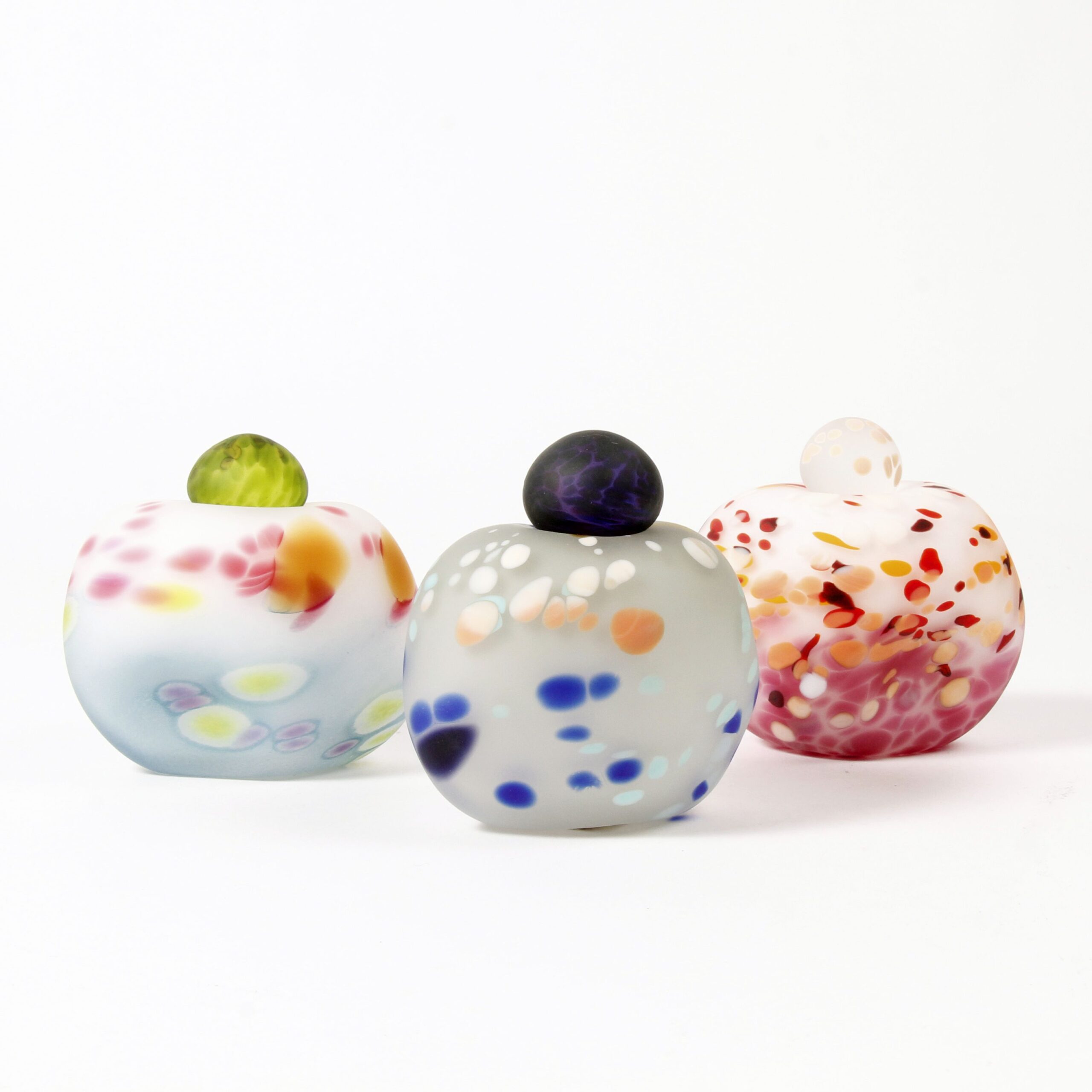 Minna Koistinen: White, Orange, and Purple Lidded Vessel Product Image 3 of 5