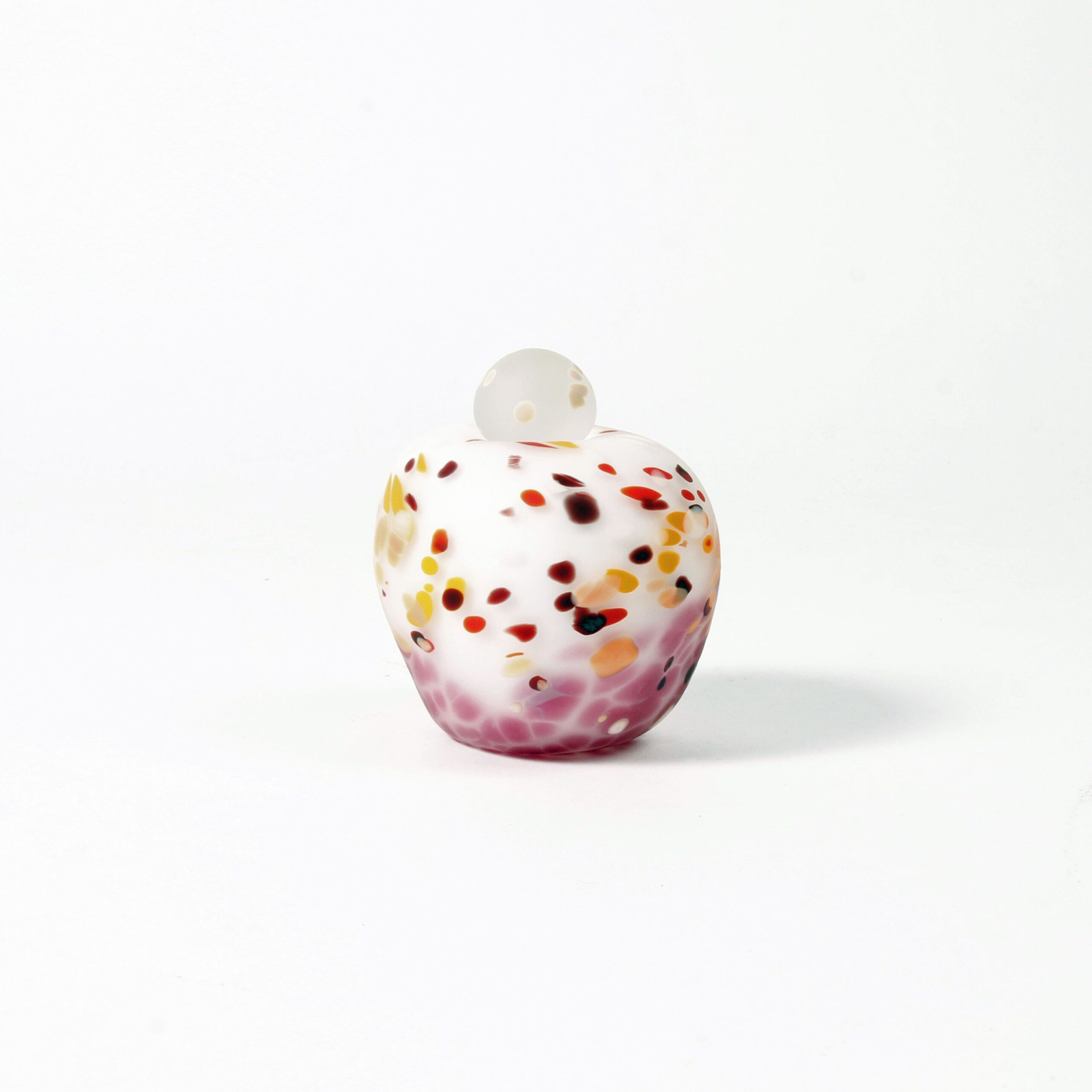 Minna Koistinen: White, Orange, and Purple Lidded Vessel Product Image 4 of 5