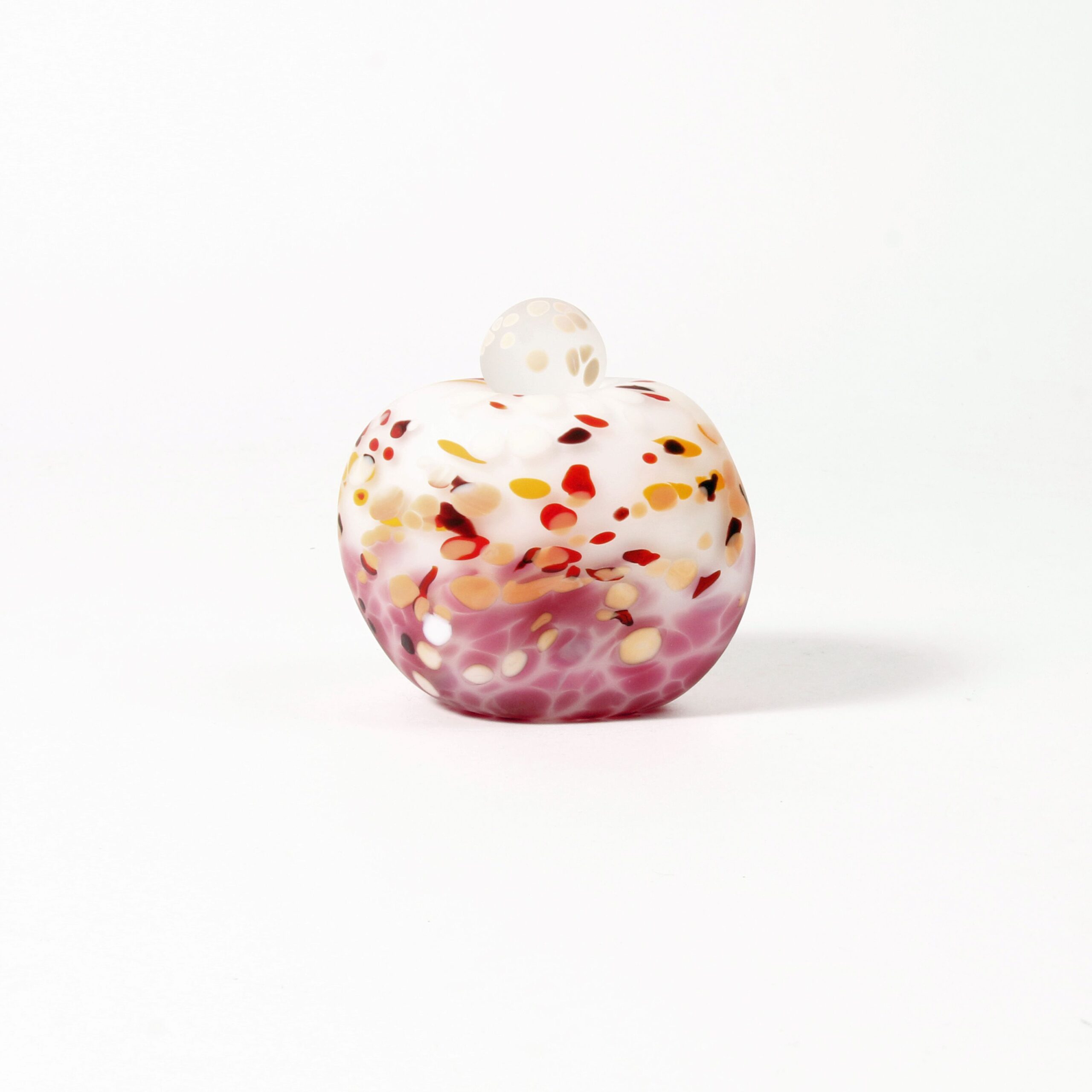 Minna Koistinen: White, Orange, and Purple Lidded Vessel Product Image 5 of 5