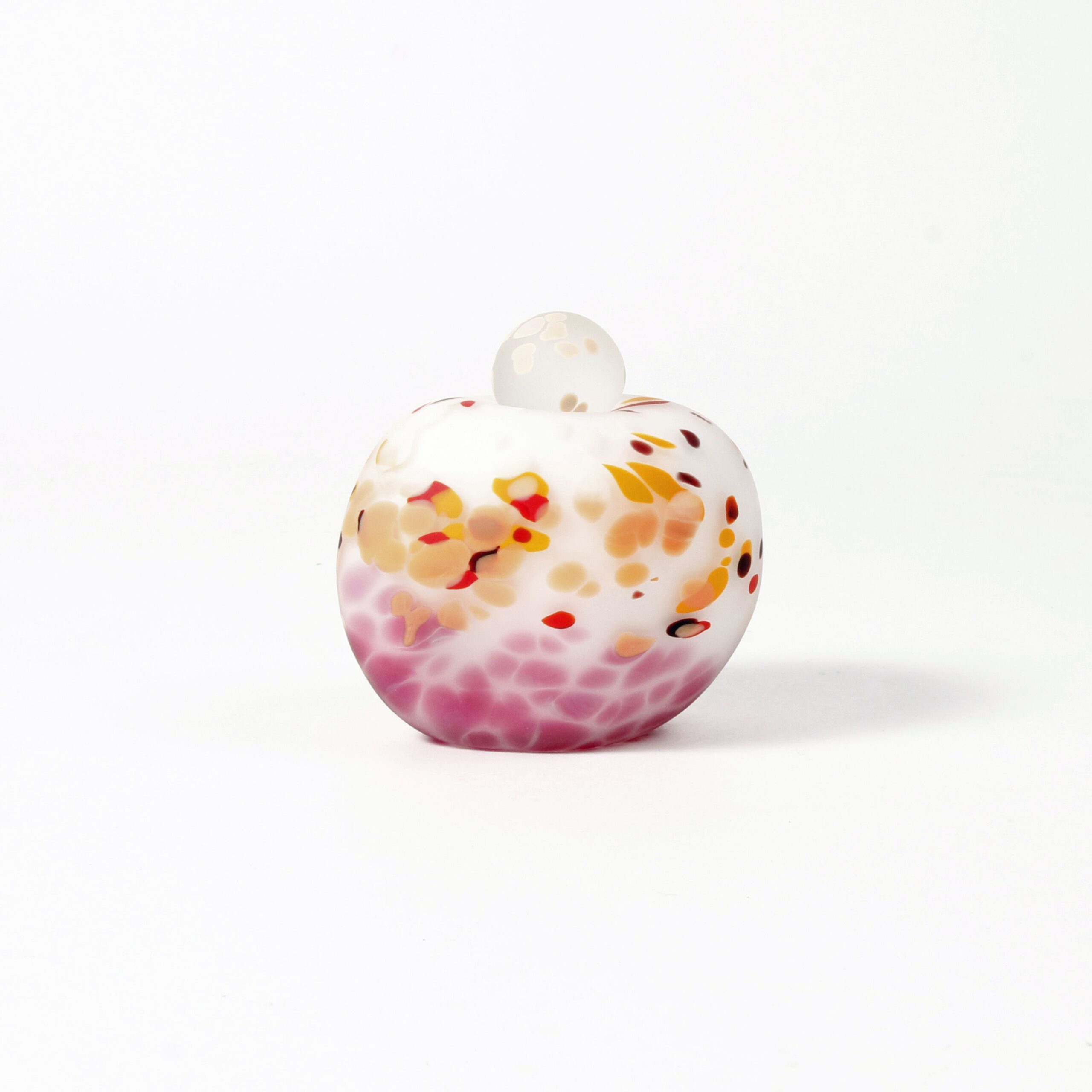 Minna Koistinen: White, Orange, and Purple Lidded Vessel Product Image 1 of 5