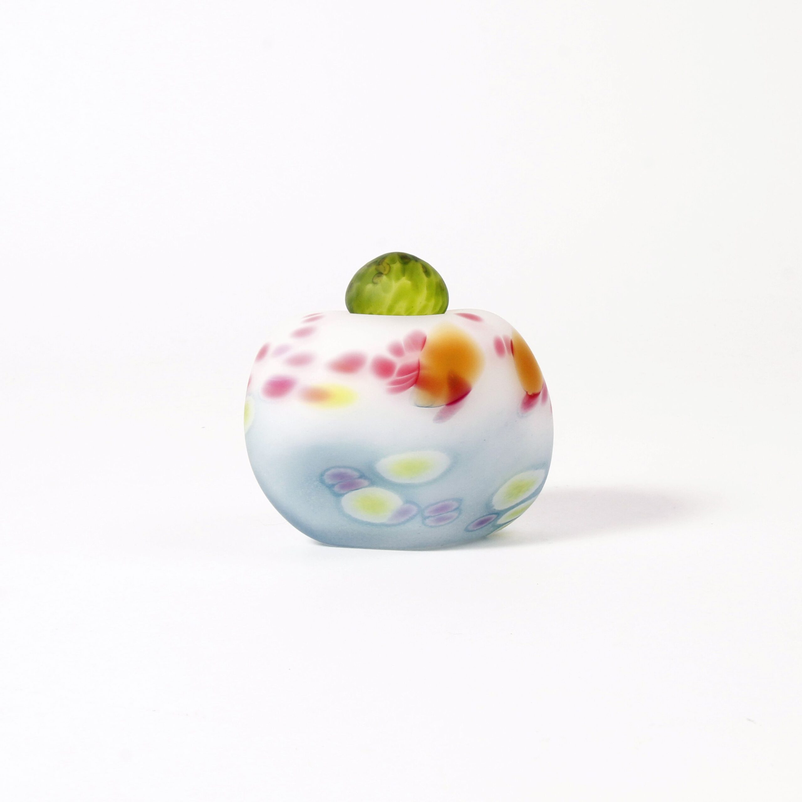 Minna Koistinen: White, Pink, and Green Lidded Vessel Product Image 4 of 5