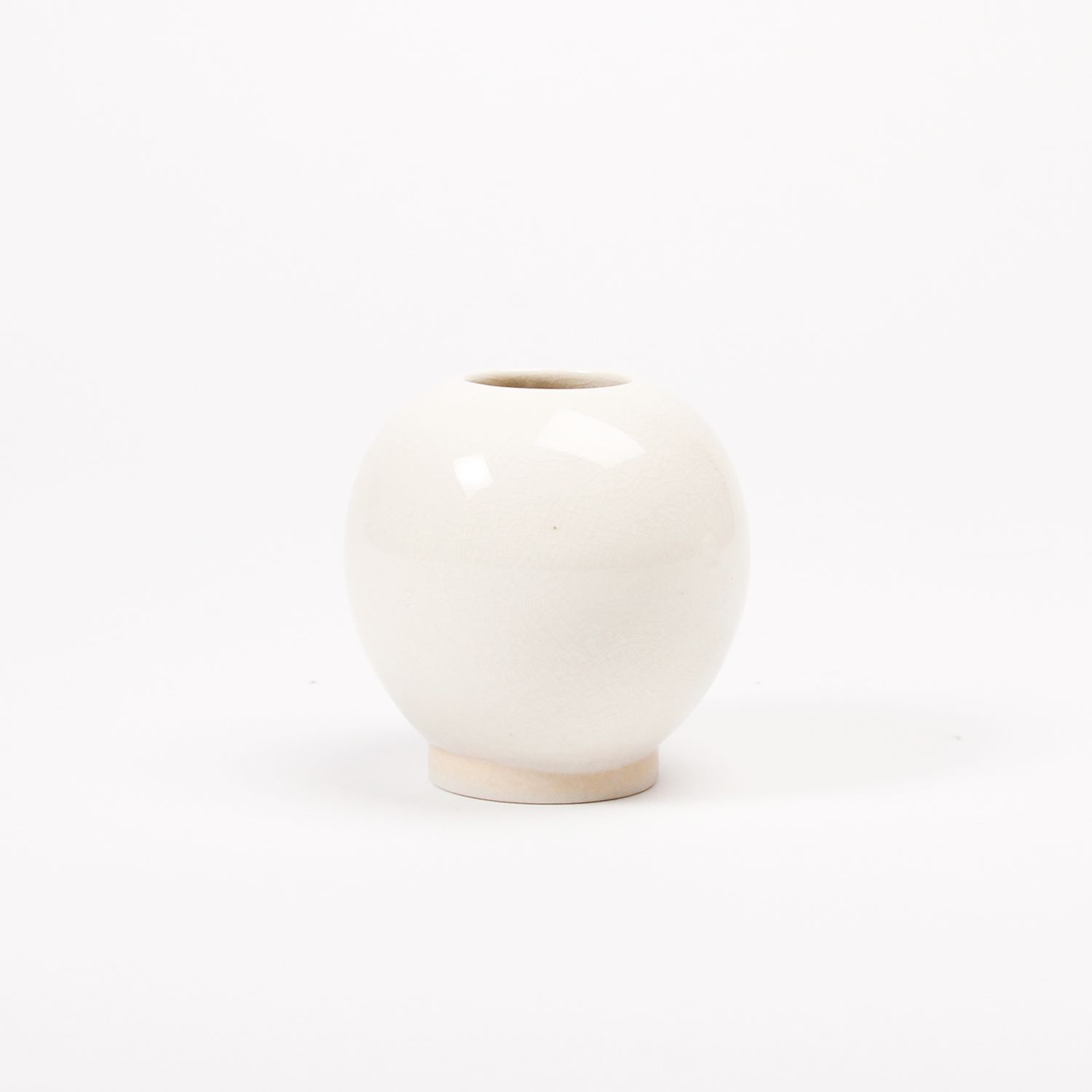Carly Waito: X-small Oval Vase with Cream Crackle Product Image 1 of 2