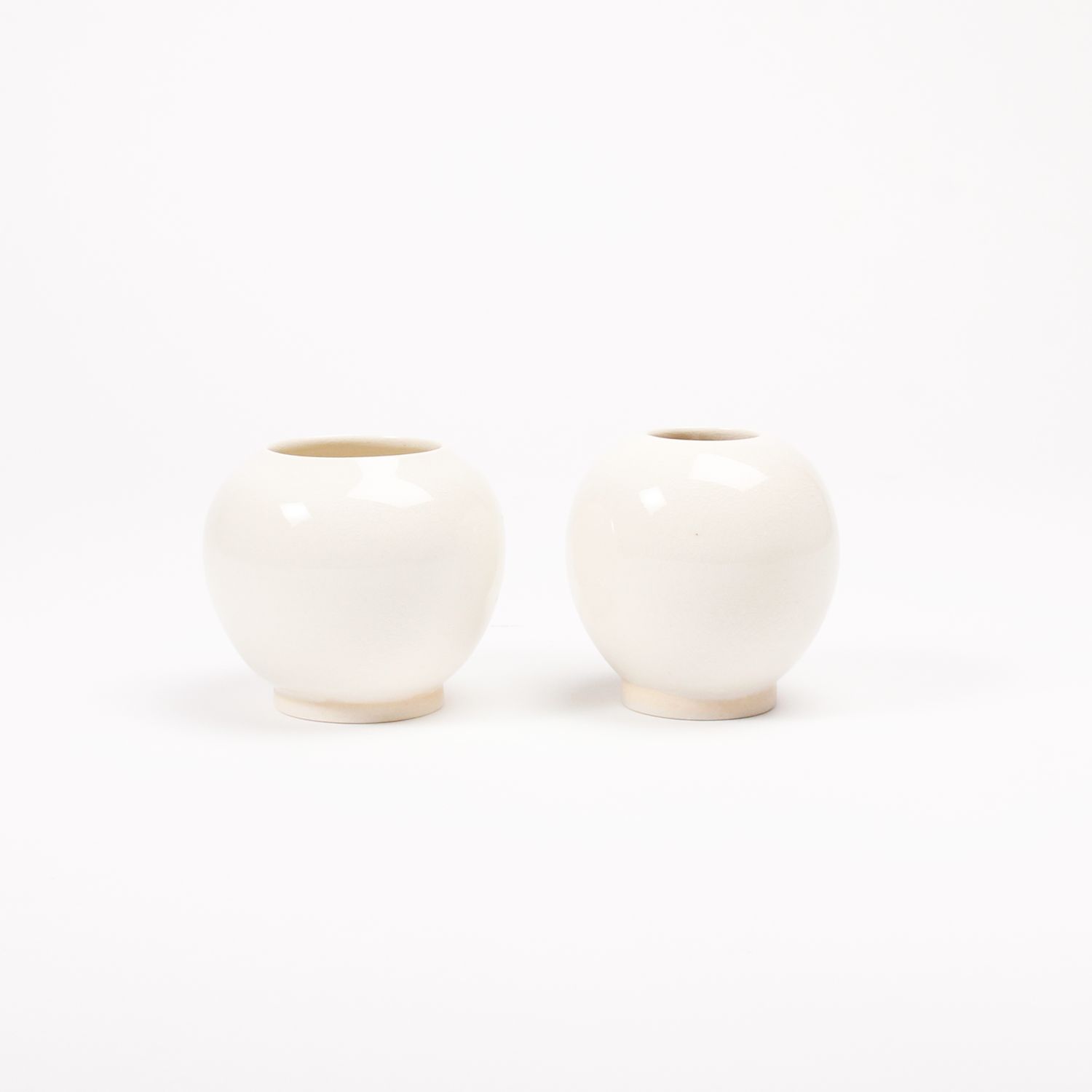 Carly Waito: Small Oval Vase with Cream Crackle (Each sold separately) Product Image 1 of 3