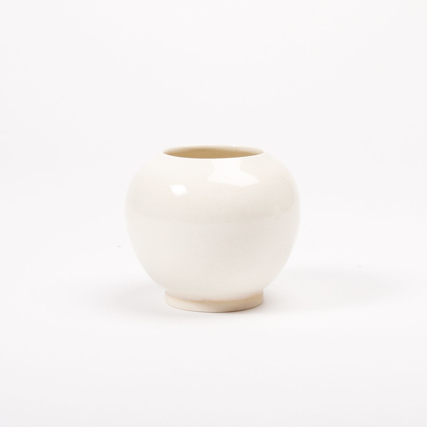 Carly Waito: Small Oval Vase with Cream Crackle (Each sold separately) Product Image 2 of 3