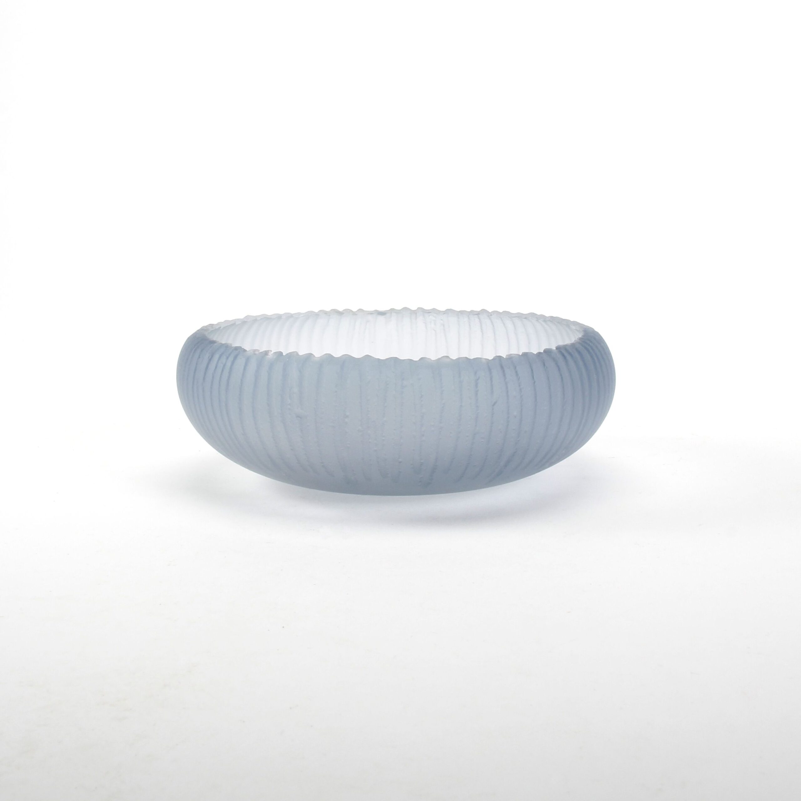 Courtney Downman: Steel Blue Saw Carved Glass Bowl Product Image 2 of 2