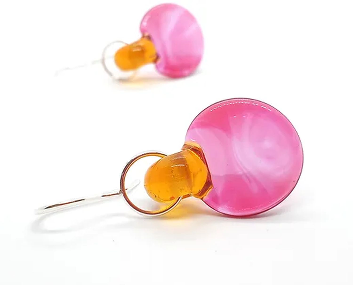 Nadia Tasci: Geo Drop Earrings – Pink & Orange Product Image 1 of 1