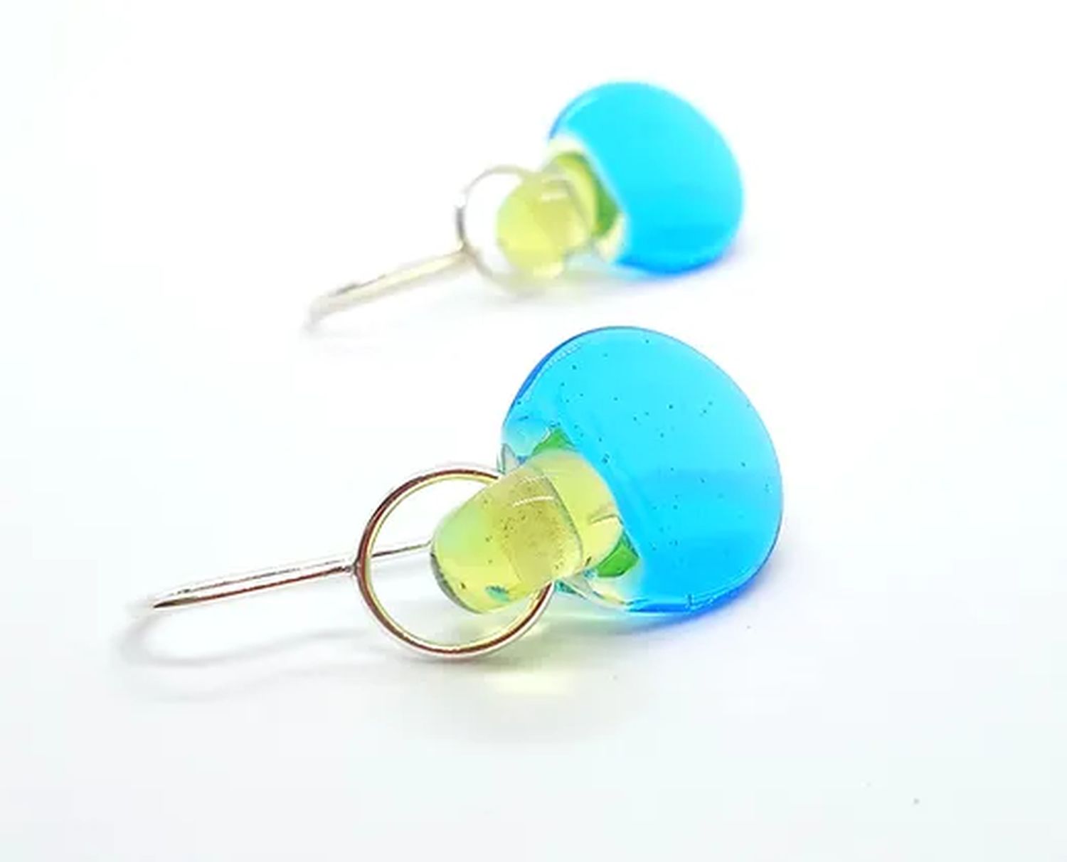 Nadia Tasci: Geo Drop Earrings – Aqua & Green Product Image 1 of 1