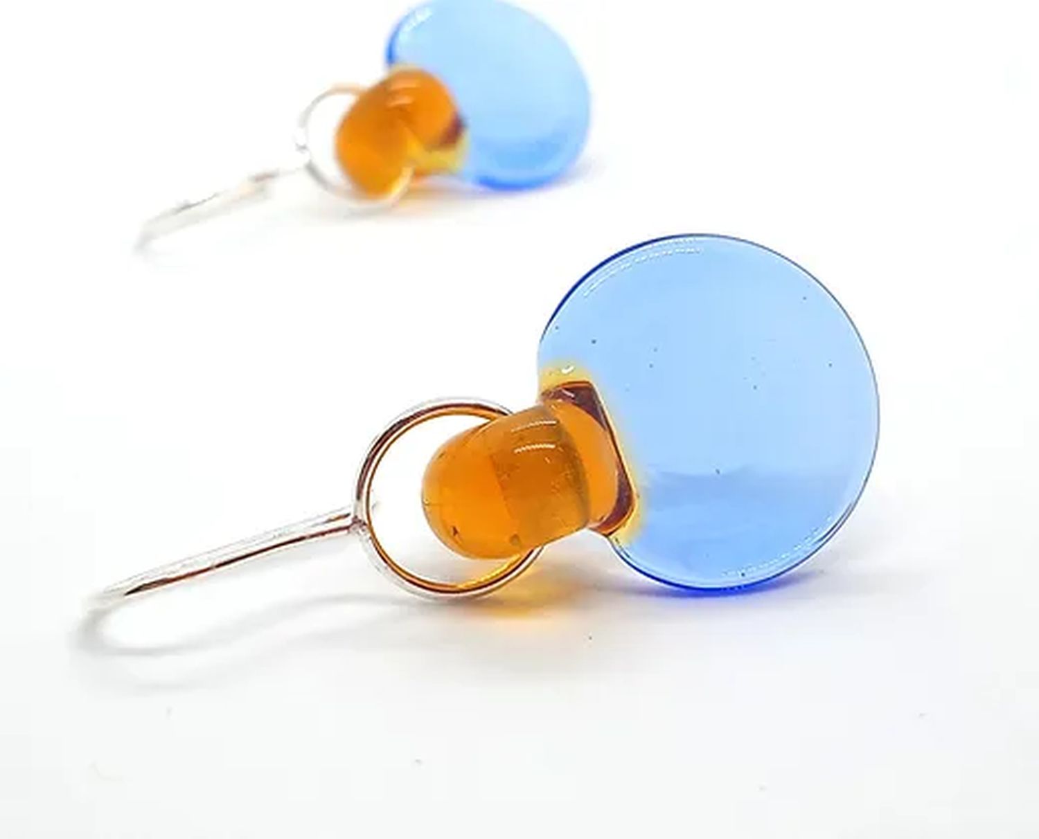 Nadia Tasci: Geo Drop Earrings – Blue & Orange Product Image 1 of 1