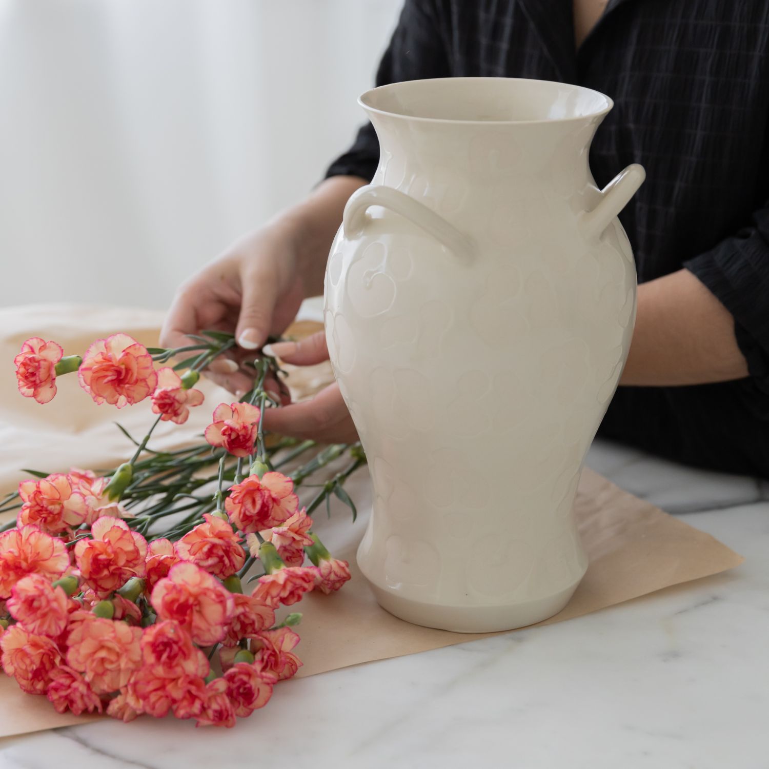 Mima Ceramics: White Print Vessel no. 5 Product Image 1 of 2