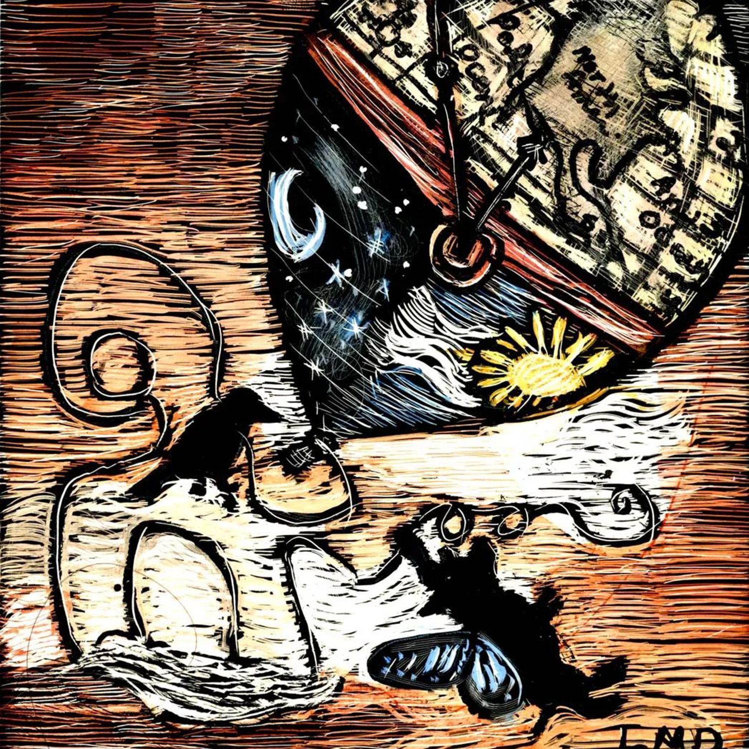 Lisa Martini-Dunk: Notecard – Crow, Pig Ballon Product Image 1 of 1