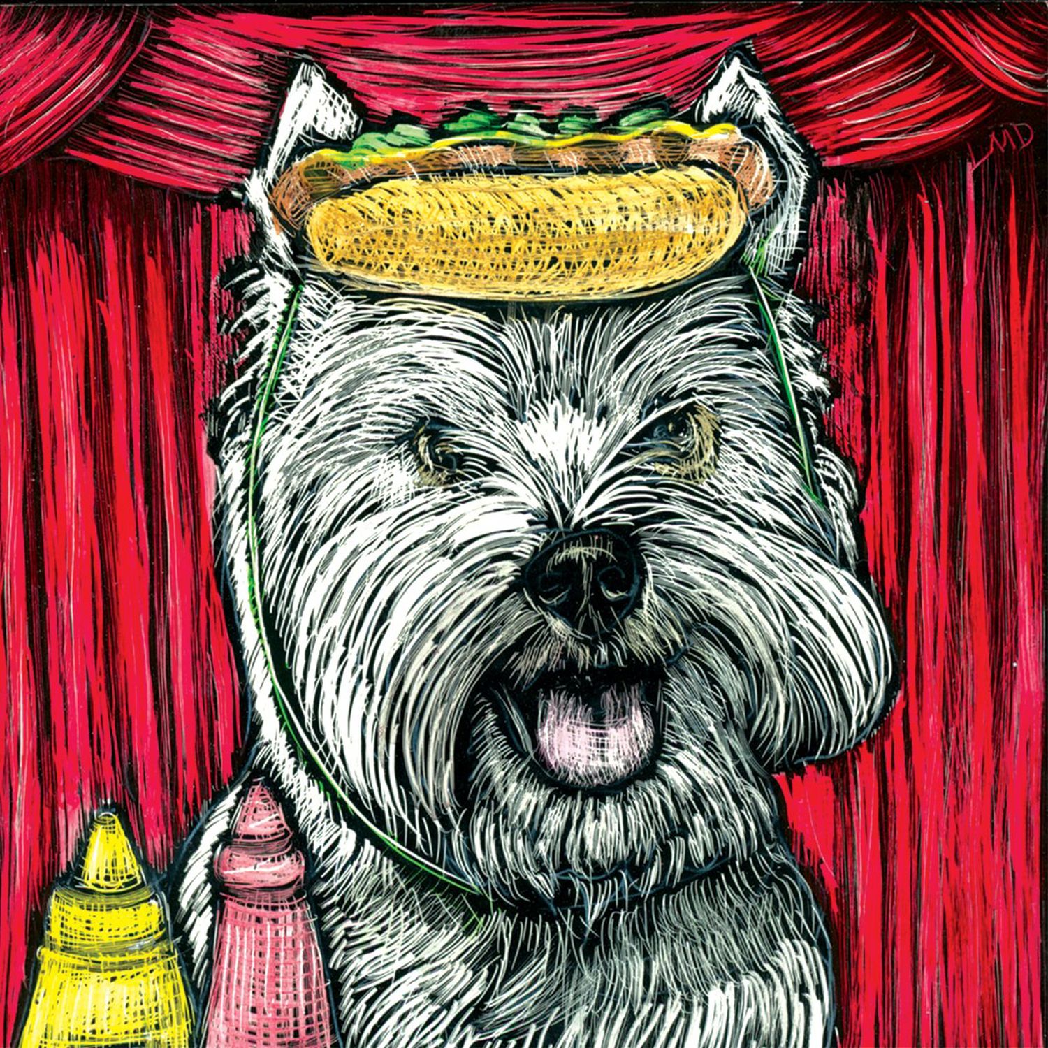 Lisa Martini-Dunk: Scratchboard Illustration – Hotdog Product Image 1 of 1