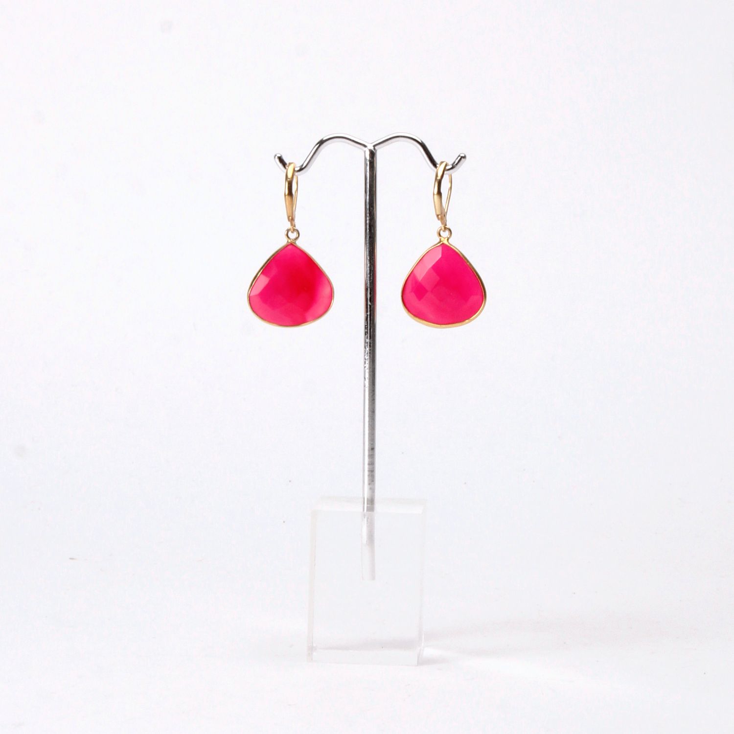 Valentine Rouge Jewellery : Fuschia Chalcedony earring Product Image 1 of 3