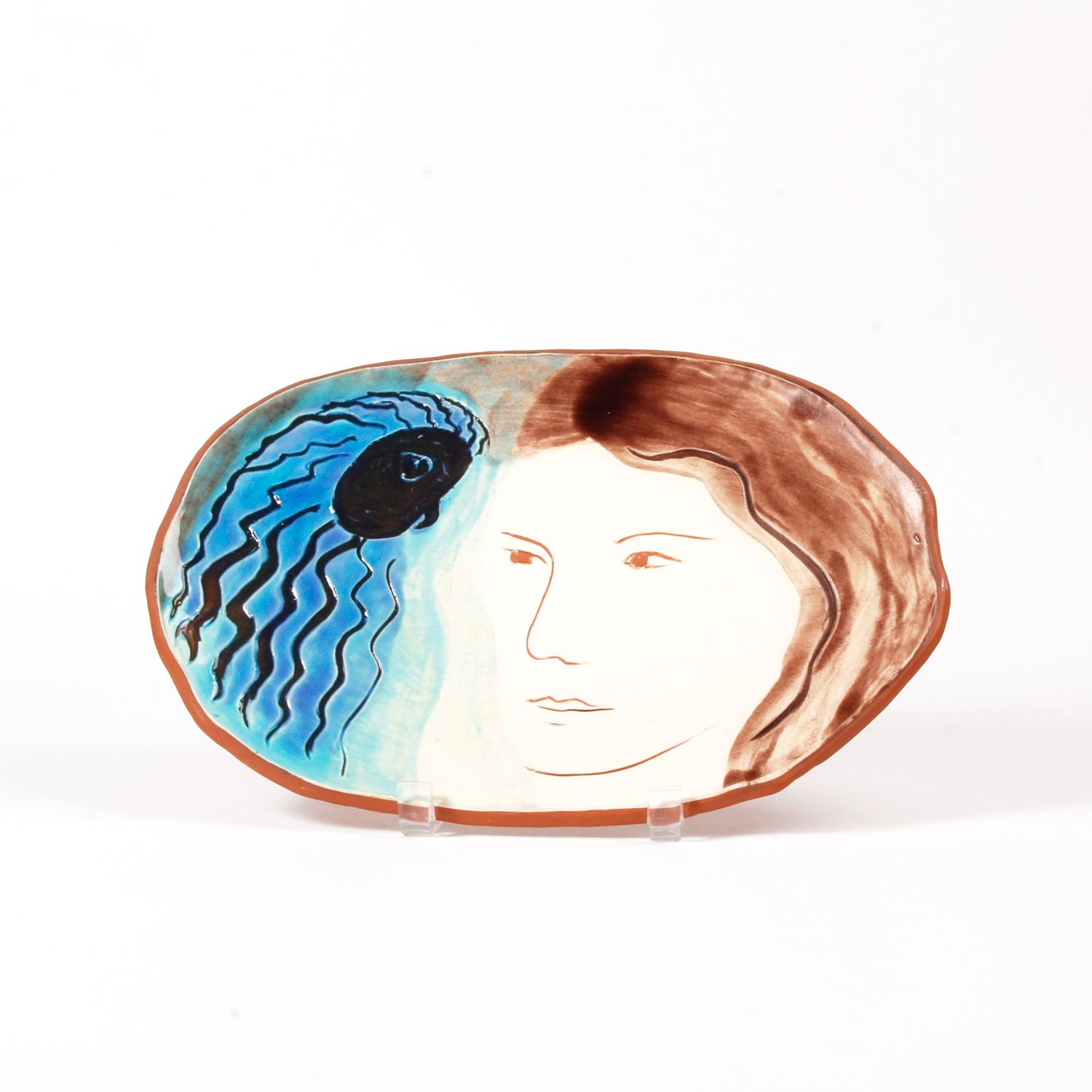 Kathy Kranias: Owl & Lady Plate Product Image 1 of 2
