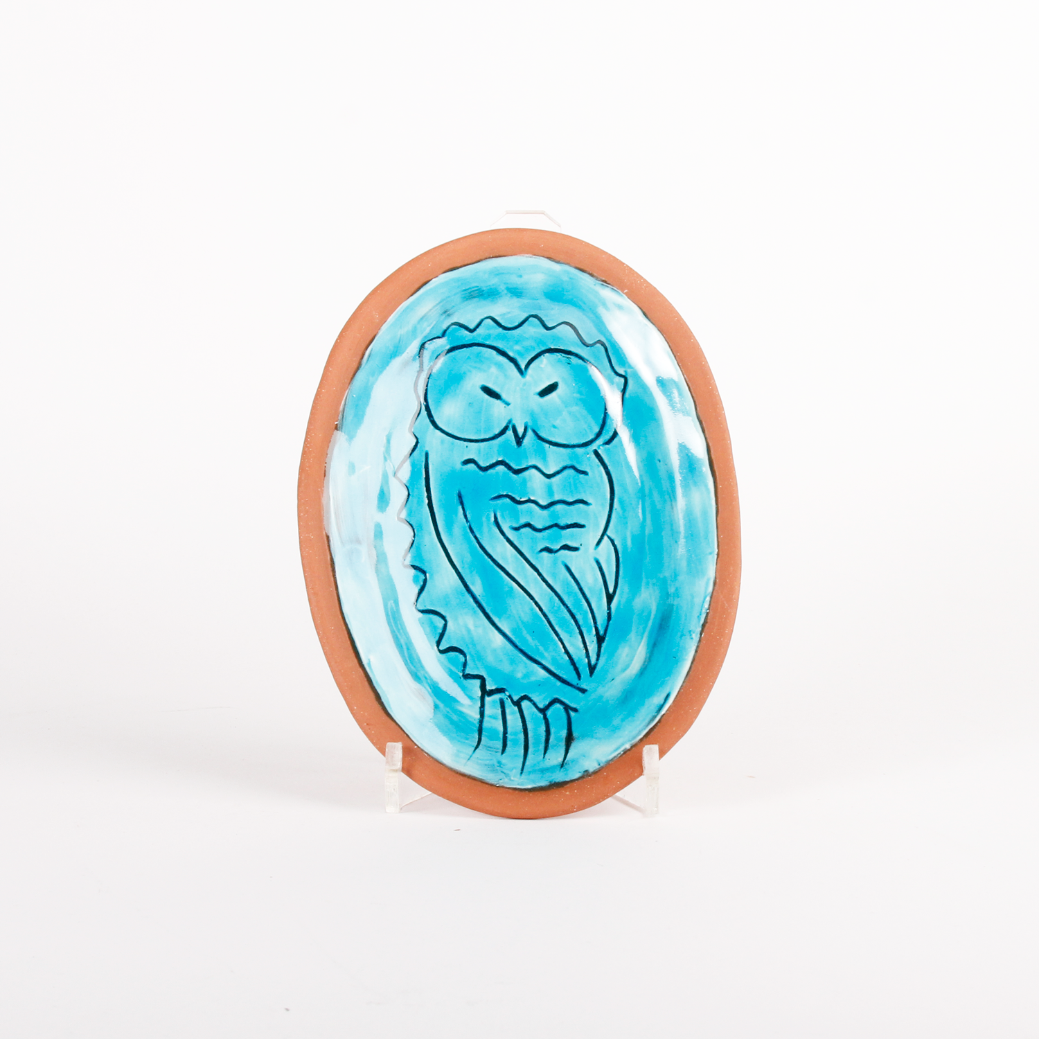Kathy Kranias: Oval Owl Plate Product Image 1 of 1