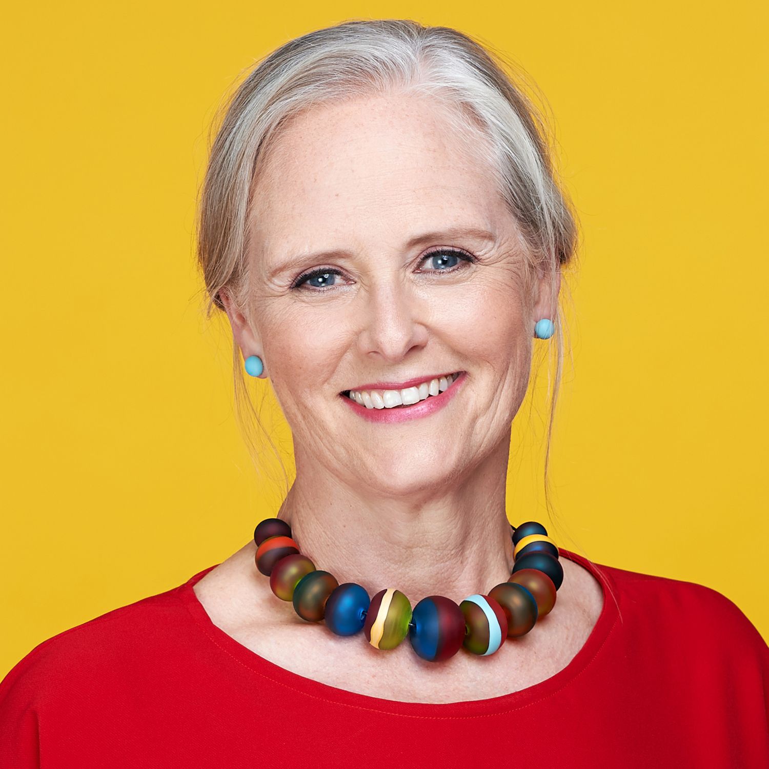 Alicia Niles: Soft Stripe Necklace – Red, Orange & Blue Product Image 2 of 4