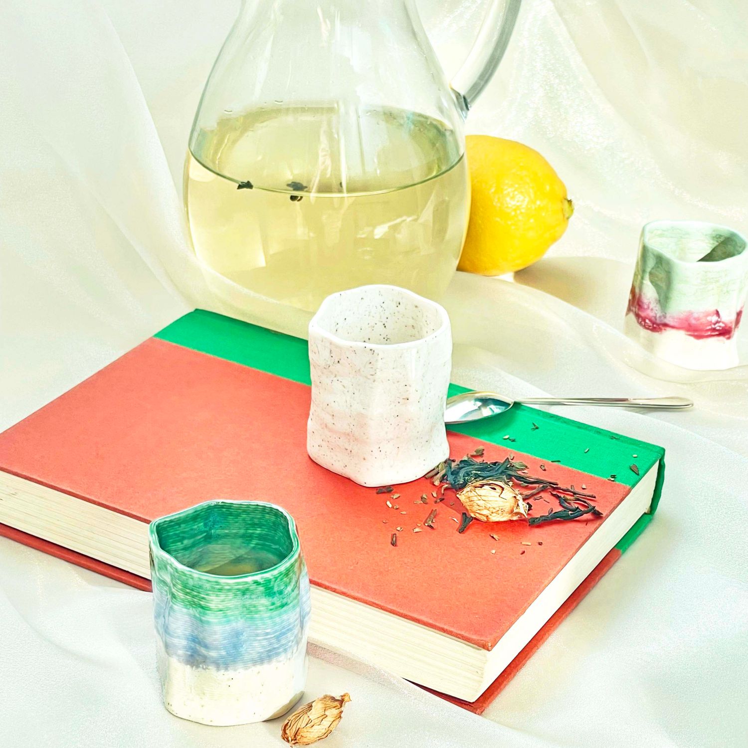 Somi Choi: Small Square Cup – Mineral Ocean Product Image 2 of 4