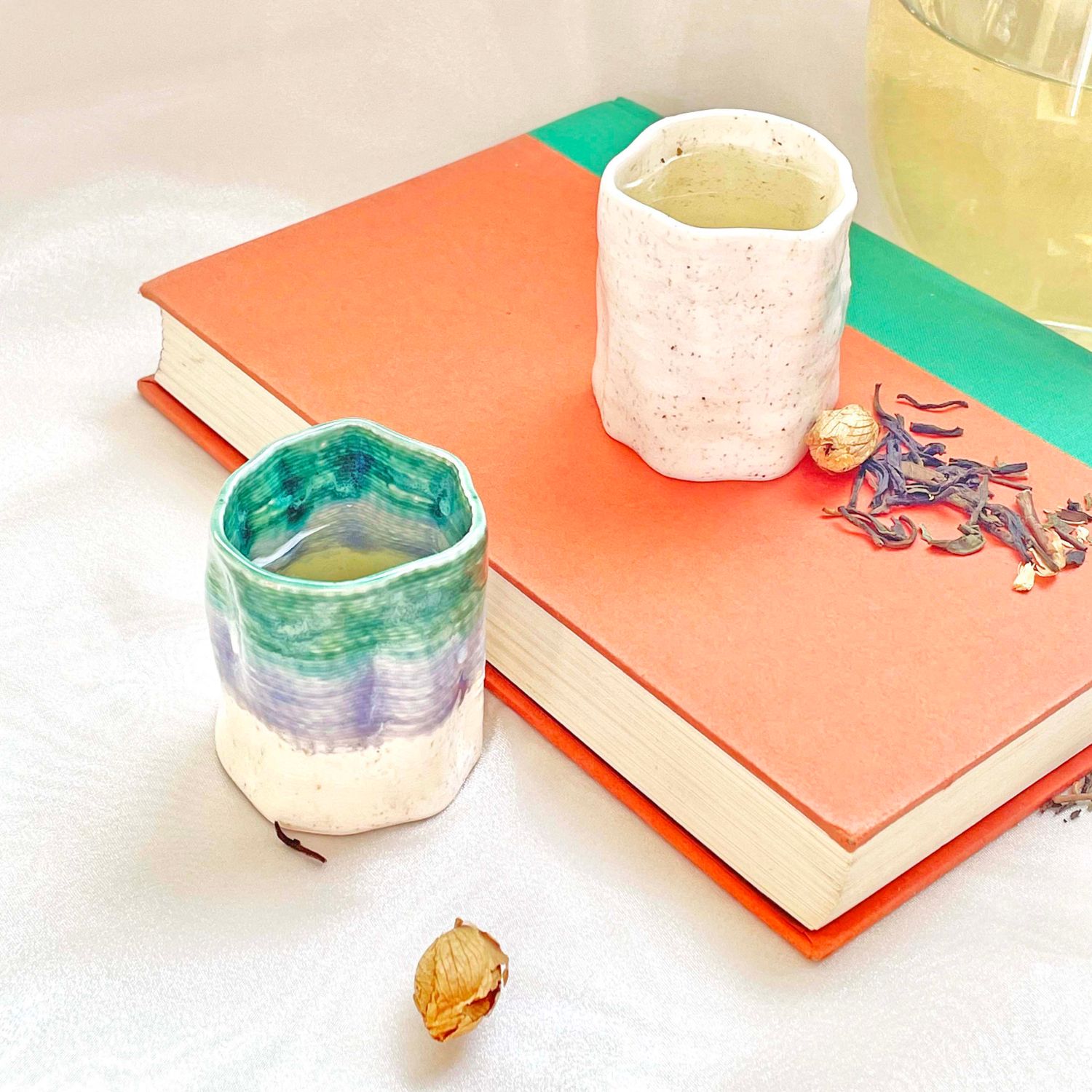 Somi Choi: Small Square Cup – Mineral Ocean Product Image 3 of 4