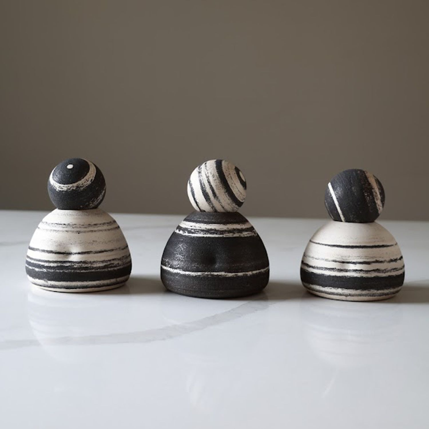 Celina Kang: Celina Kang: Mini Vase with Ball Top – Black (Each sold separately) Product Image 1 of 1