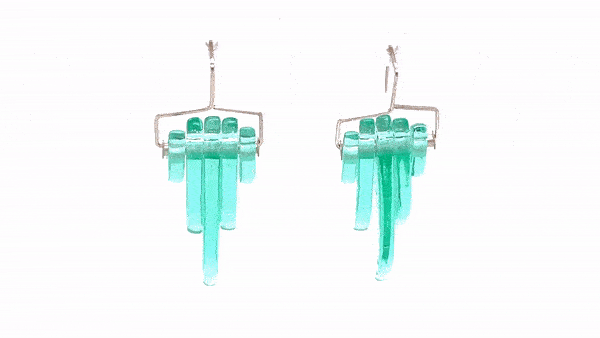 Broken Plates: Jade Kinetic Deco Teardrop Earrings Product Image 2 of 3