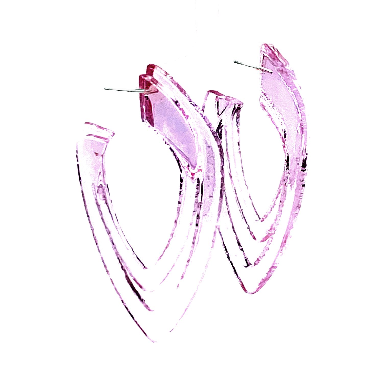 Broken Plates: Fuchsia Double Open Deco Drop Earrings Product Image 1 of 2