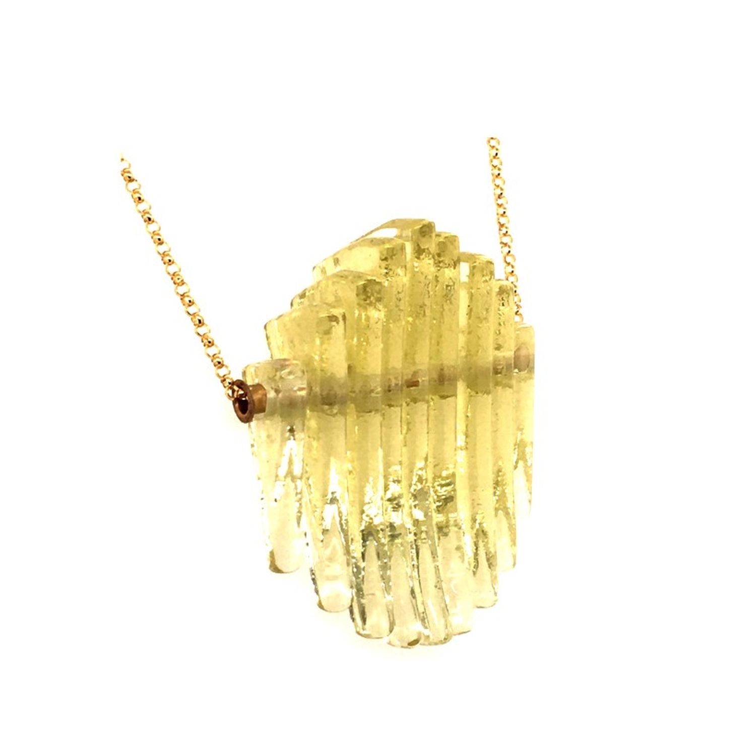 Broken Plates: Green Tea Tinted Kinetic Mini Ellipse Necklace Product Image 1 of 1