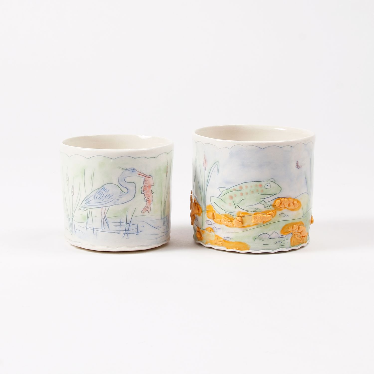 Kirsti Smith: Blue Heron Cup with Textured Glaze Product Image 3 of 3
