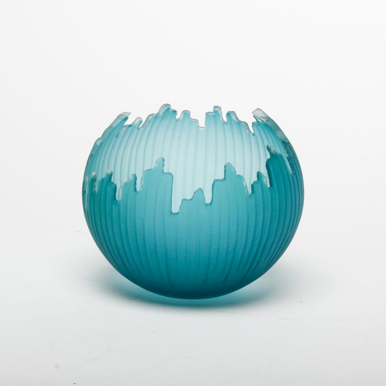 Courtney Downman: Lagoon Green Saw Carved Orb Product Image 1 of 2