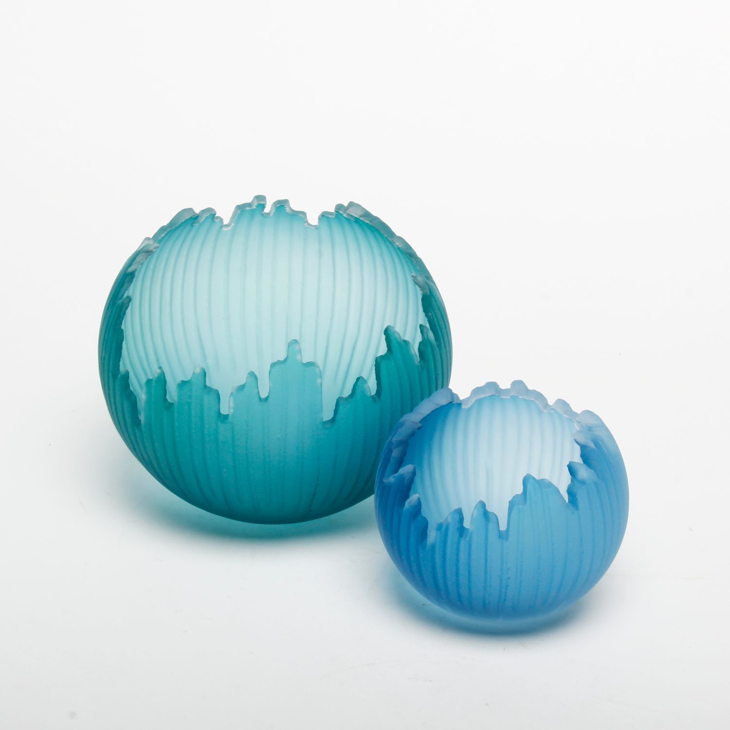 Courtney Downman: Lagoon Green Saw Carved Orb Product Image 2 of 2