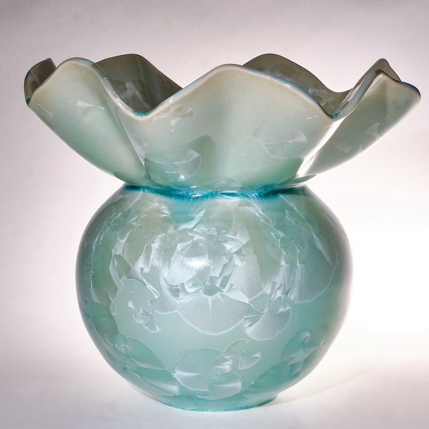 Yumiko Katsuya: Flared Vase – Light Turquoise Product Image 1 of 2