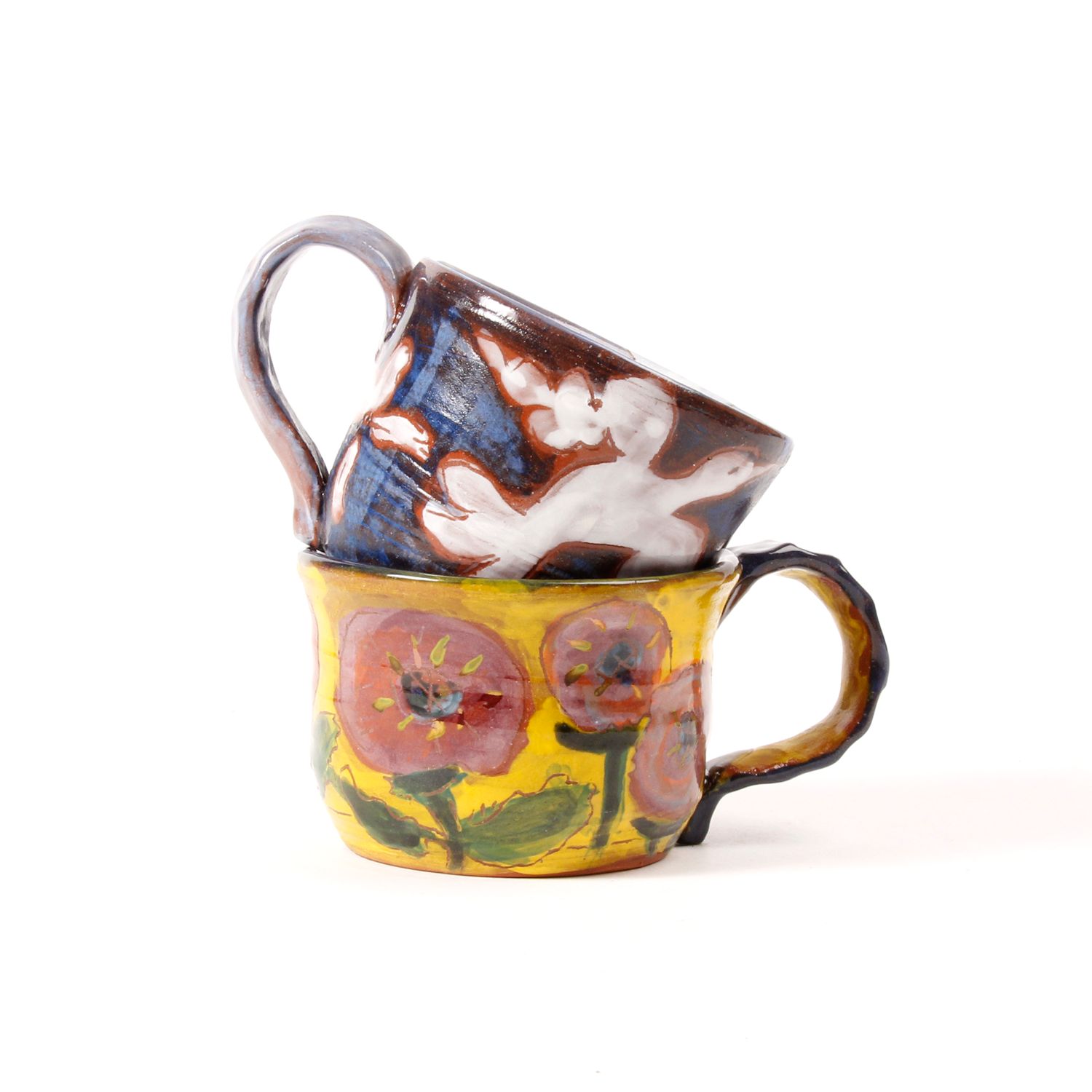 Annie McDonald: Short Blue Mug with White Bird Product Image 2 of 5