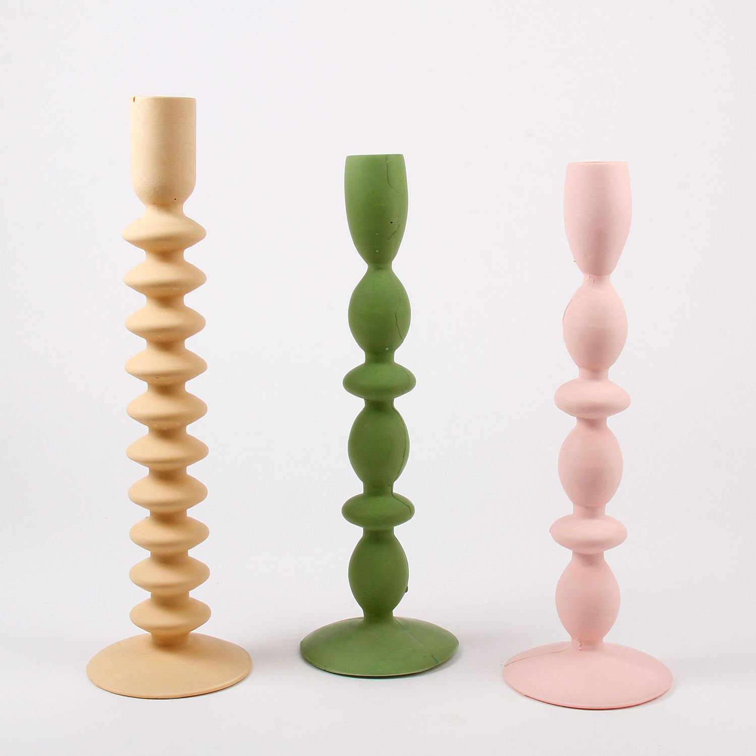 Dconstruct: Jesmonite Candlesticks in Dusty Pink II Product Image 2 of 2