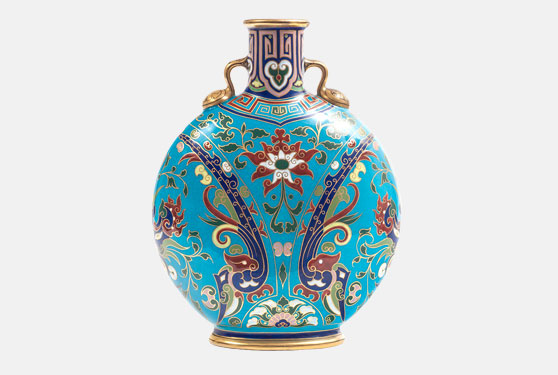 19th-and-20th-century-1 Blue ceramic flask in the Japanese style
