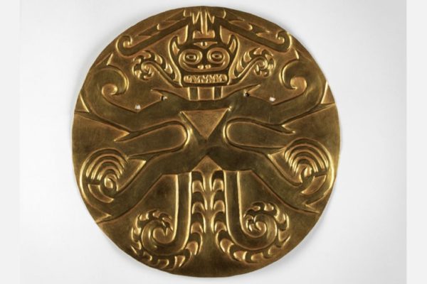 Plaque, Panama, Sitio Conte, 700-900 CE, Gold, copper, silver , alloys, 40-13-11, Image provided courtesy of the Penn Museum