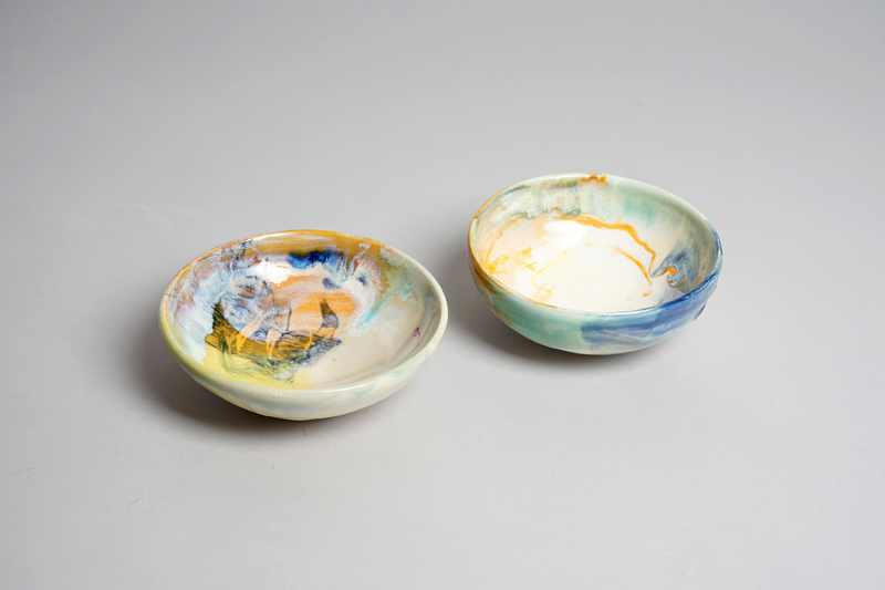 Small colourful ceramic bowls