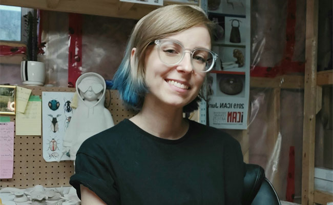 Daumante Stirbyte in her studio