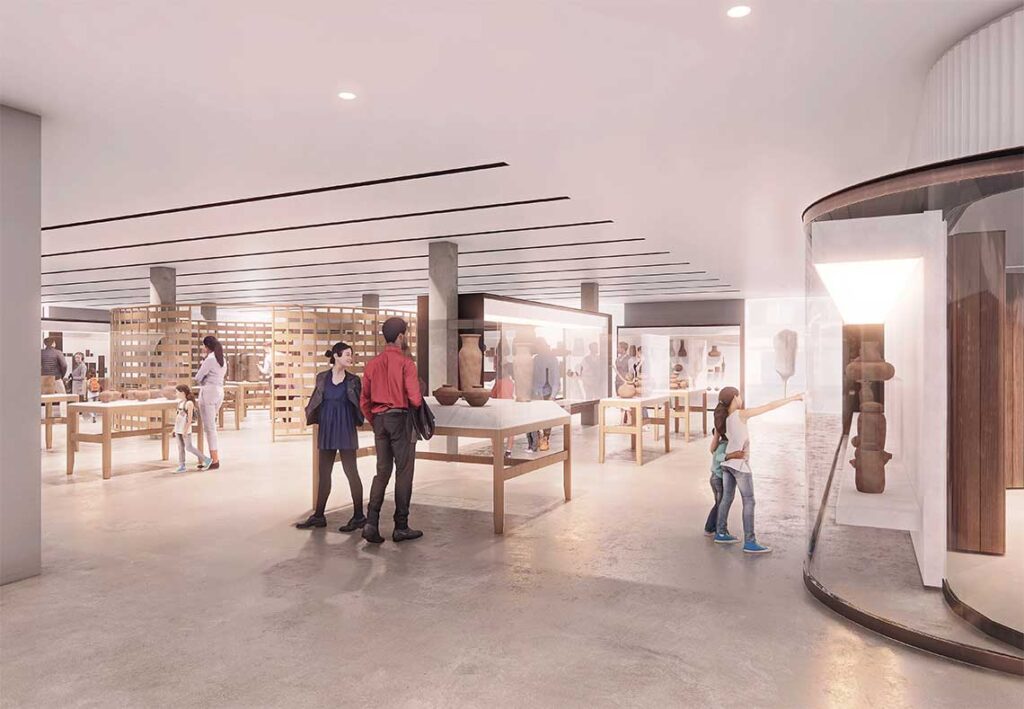 Rending of people in the new ground floor galleries