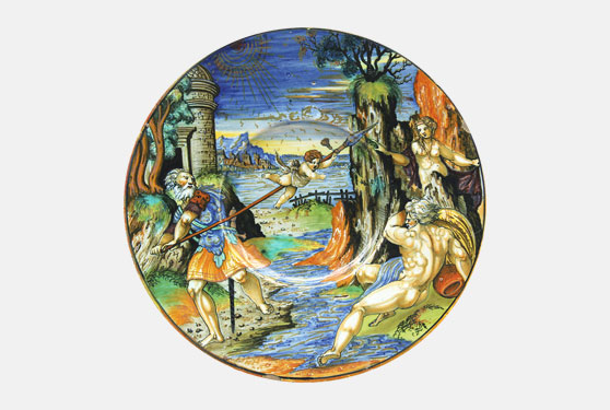 European-Earthenware Maiolica plate decorated with a mythological scene