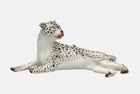 European-Porcelain-Leopard-1 Porcelain figure of a leopard reclining