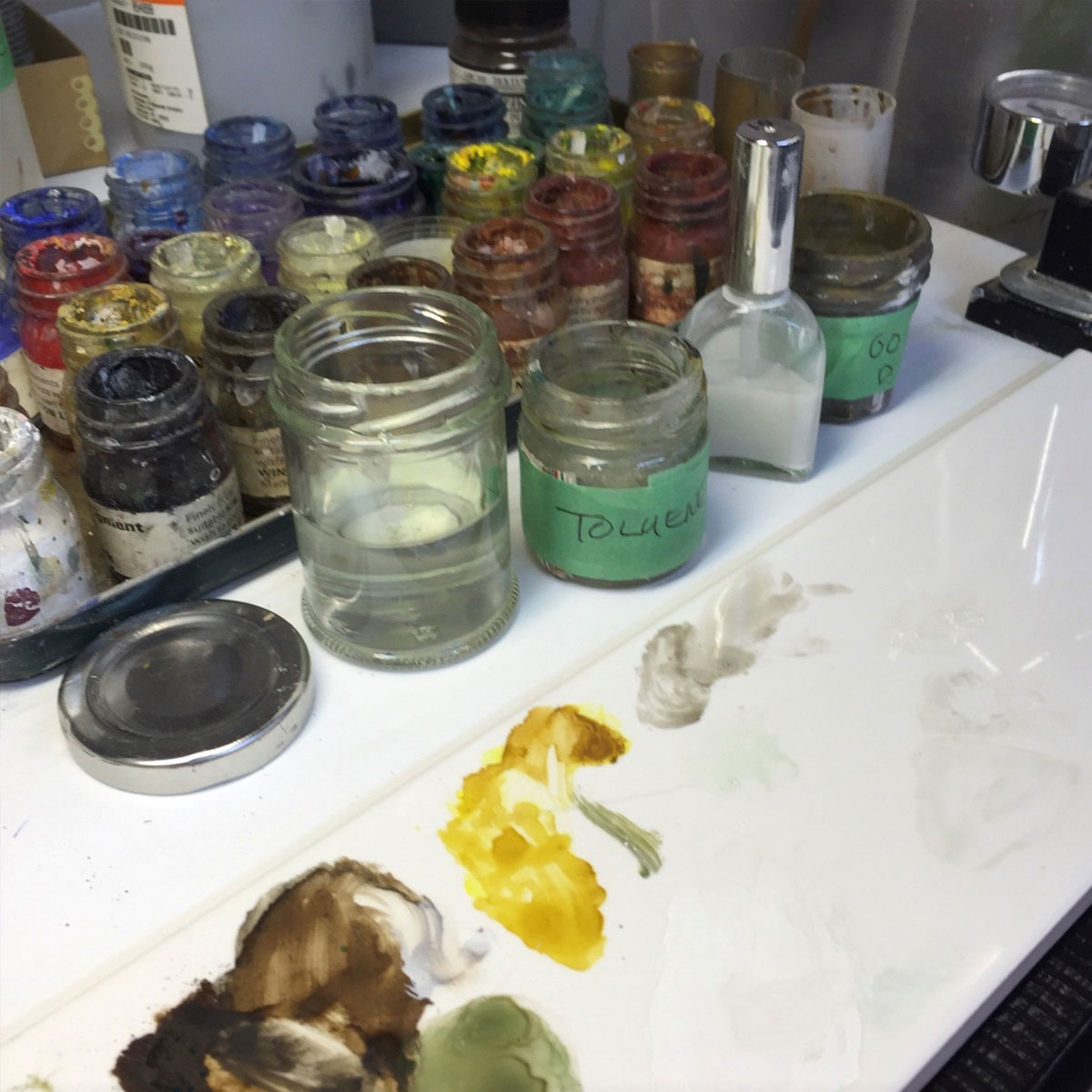 Jars of transparent colours